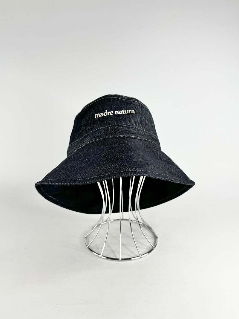 Madre Nature 'Happy Wonderer' Denim Bucket Hat NWT