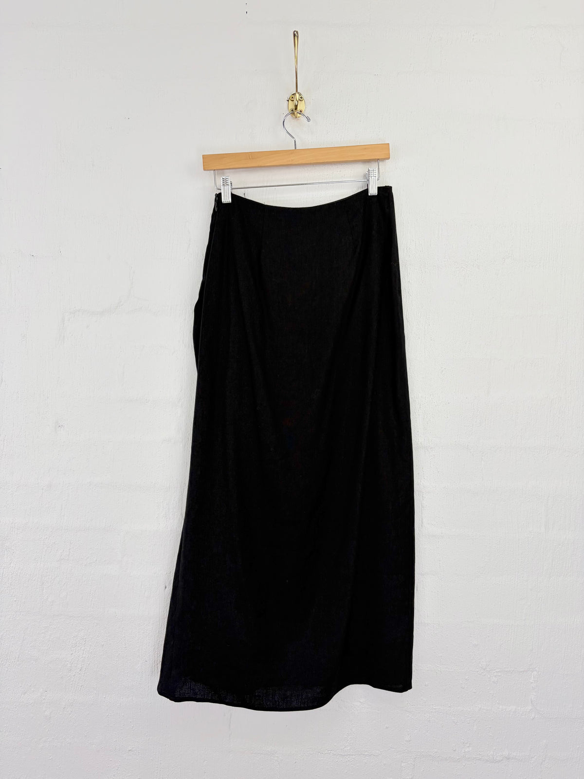 Sir. Black Linen Blend Gathered Skirt - AU8/10