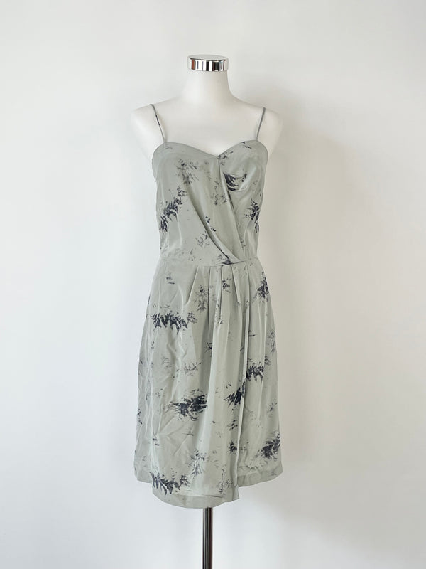 No.6 Store Grey Wash Silk Mini Dress - AU6/8