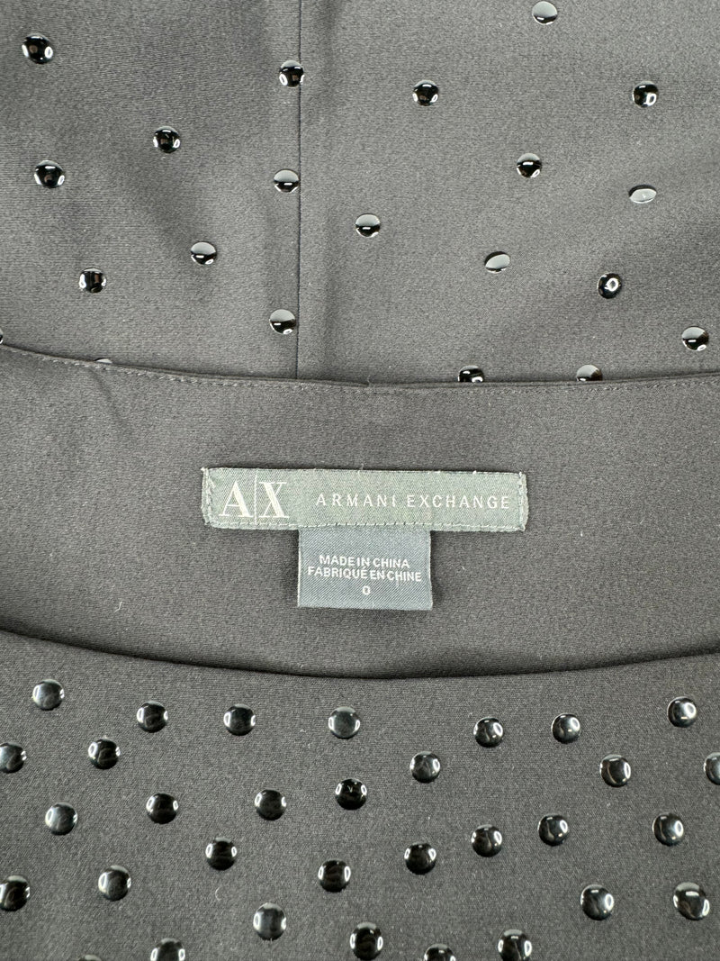 Armani Exchange Black Metal Stud Mini Dress - AU8