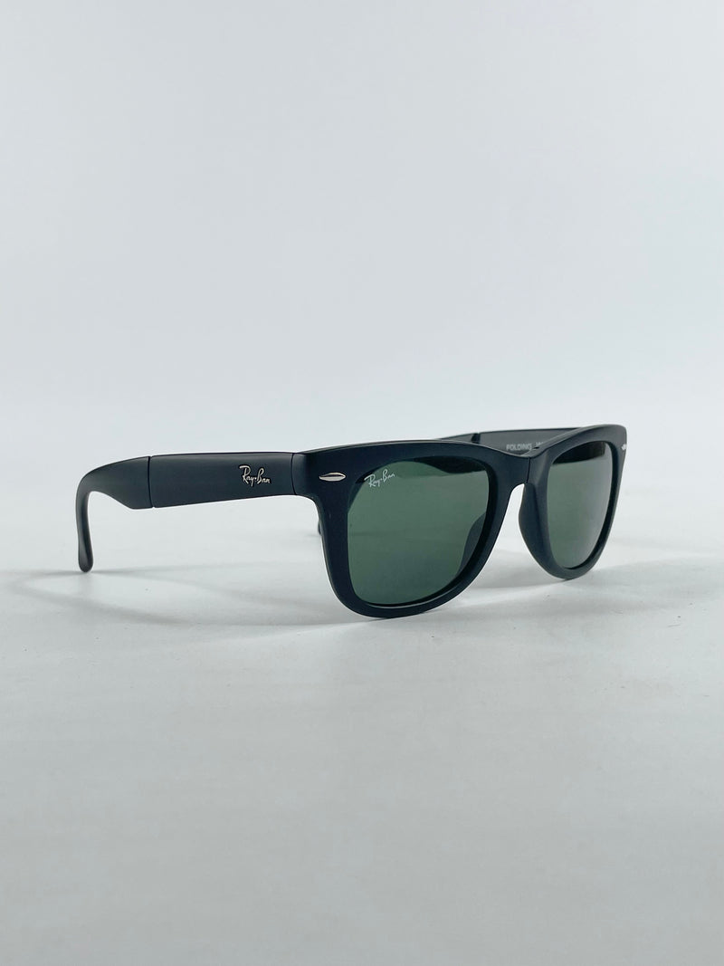 Ray Ban Matte Black Folding Wayfarer Sunglasses