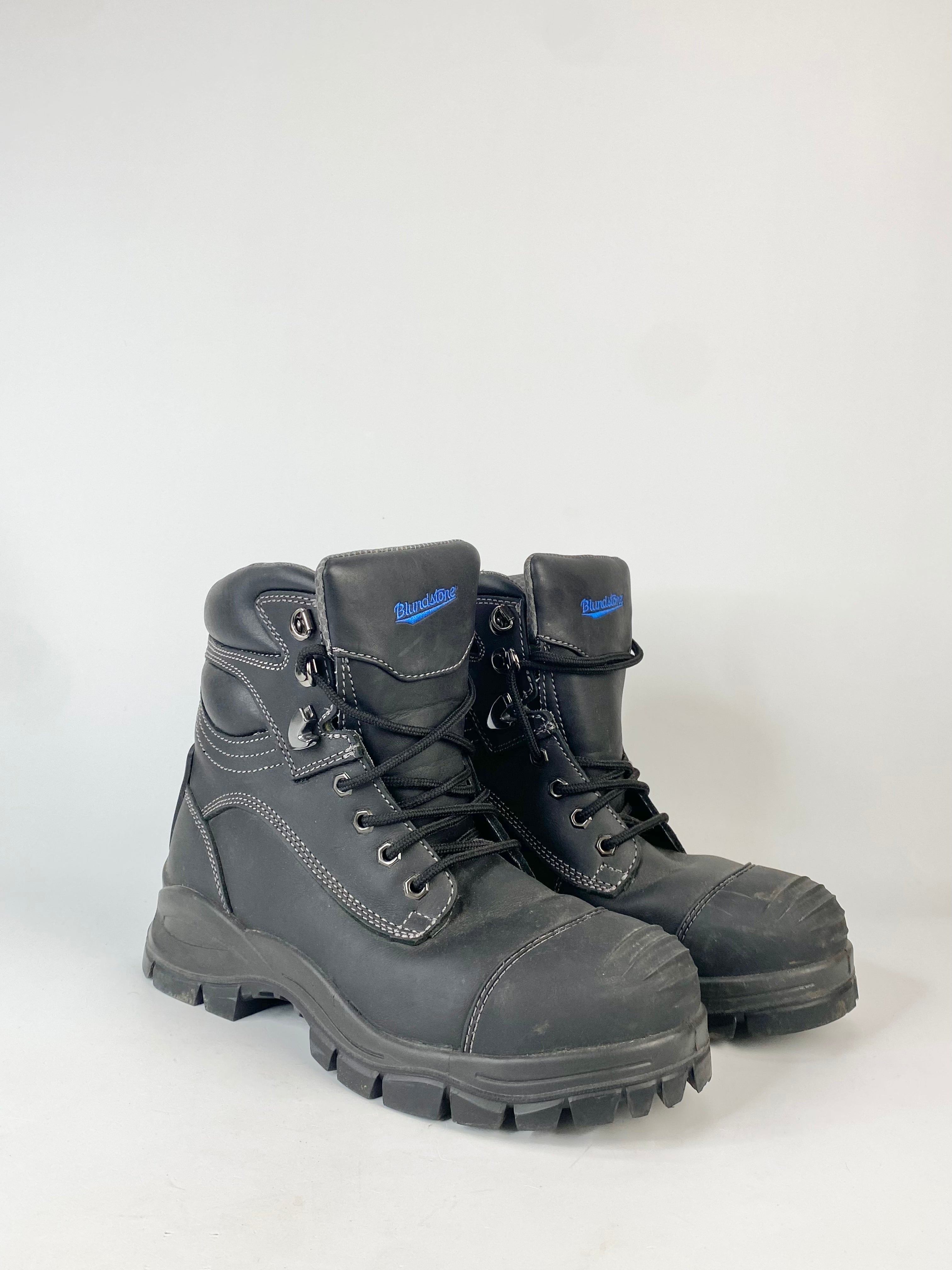Blundstone 997 Black Leather Water-Resistant Safety Cap Safety Boots - 8