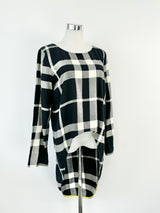 Sass & Bide Black & White Plaid Long Sleeve Top - AU8