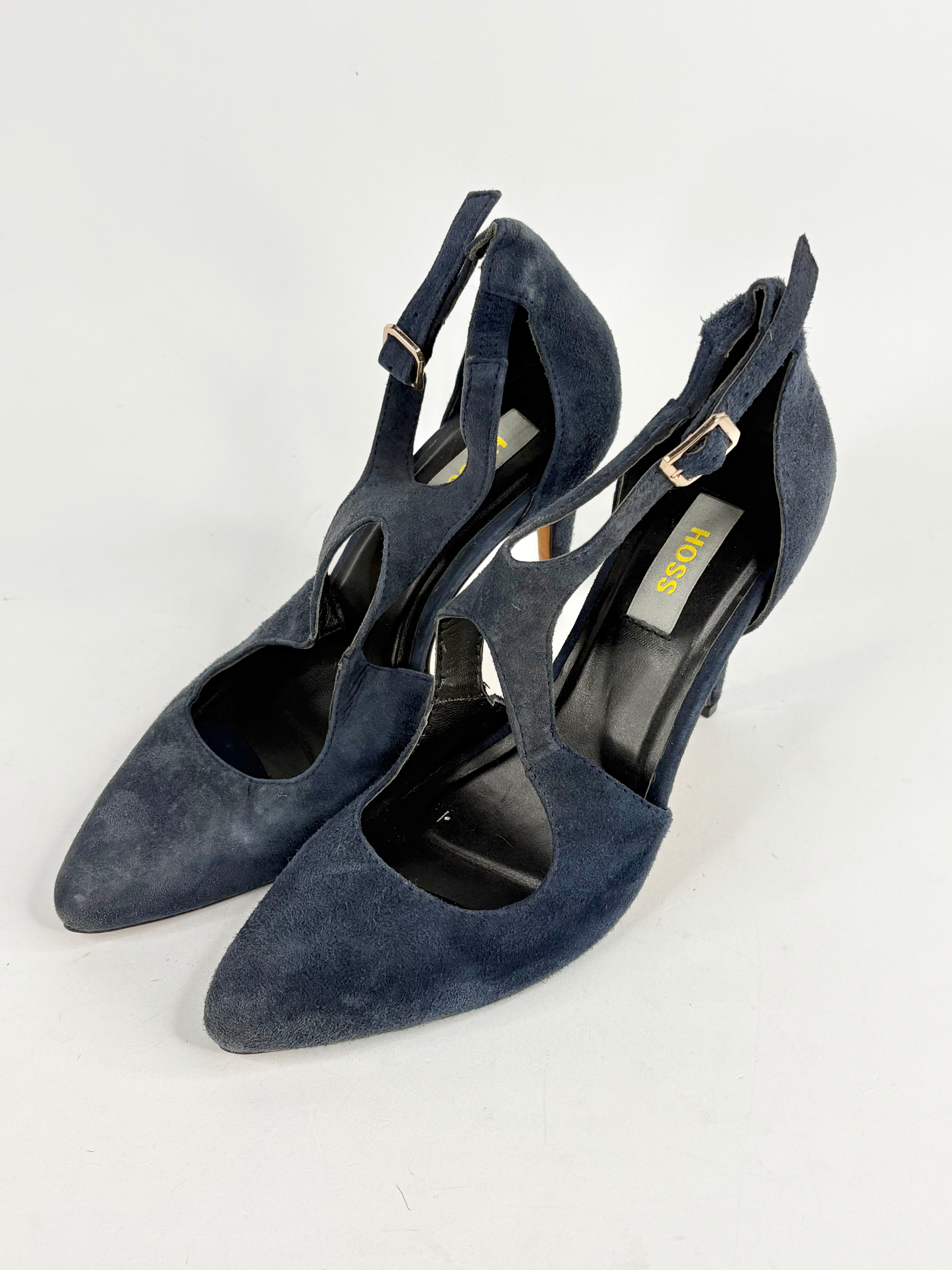 Hoss Navy Blue Suede 'Torsa' Stilettos - EU39