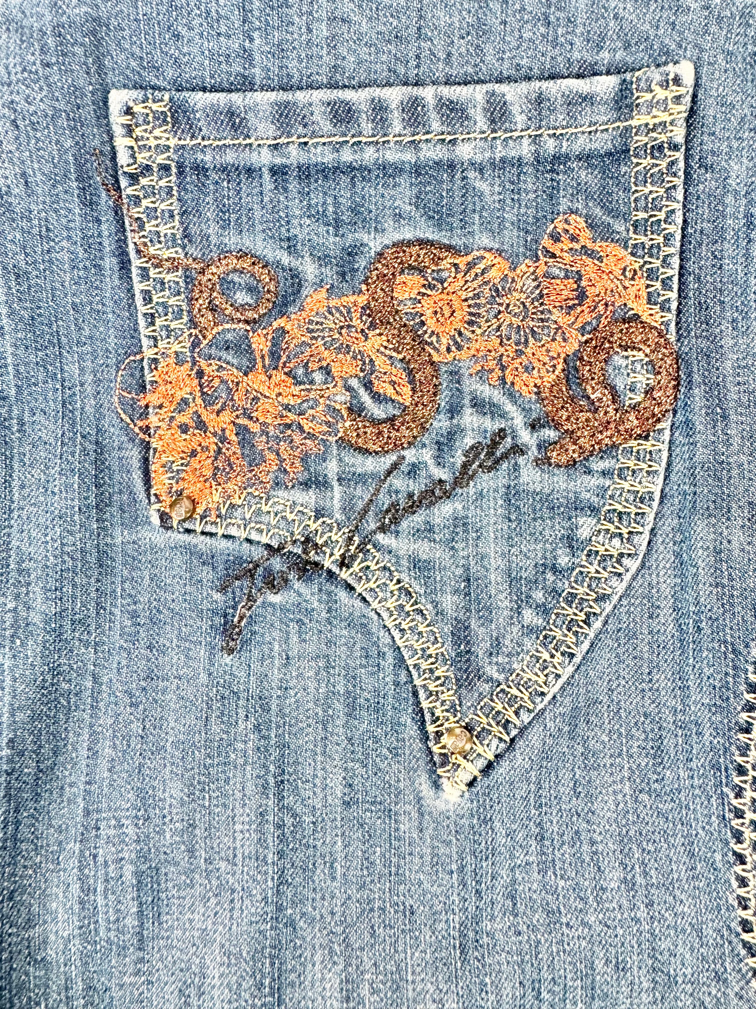 Y2K Just Cavalli Western Style Denim Skirt - AU12