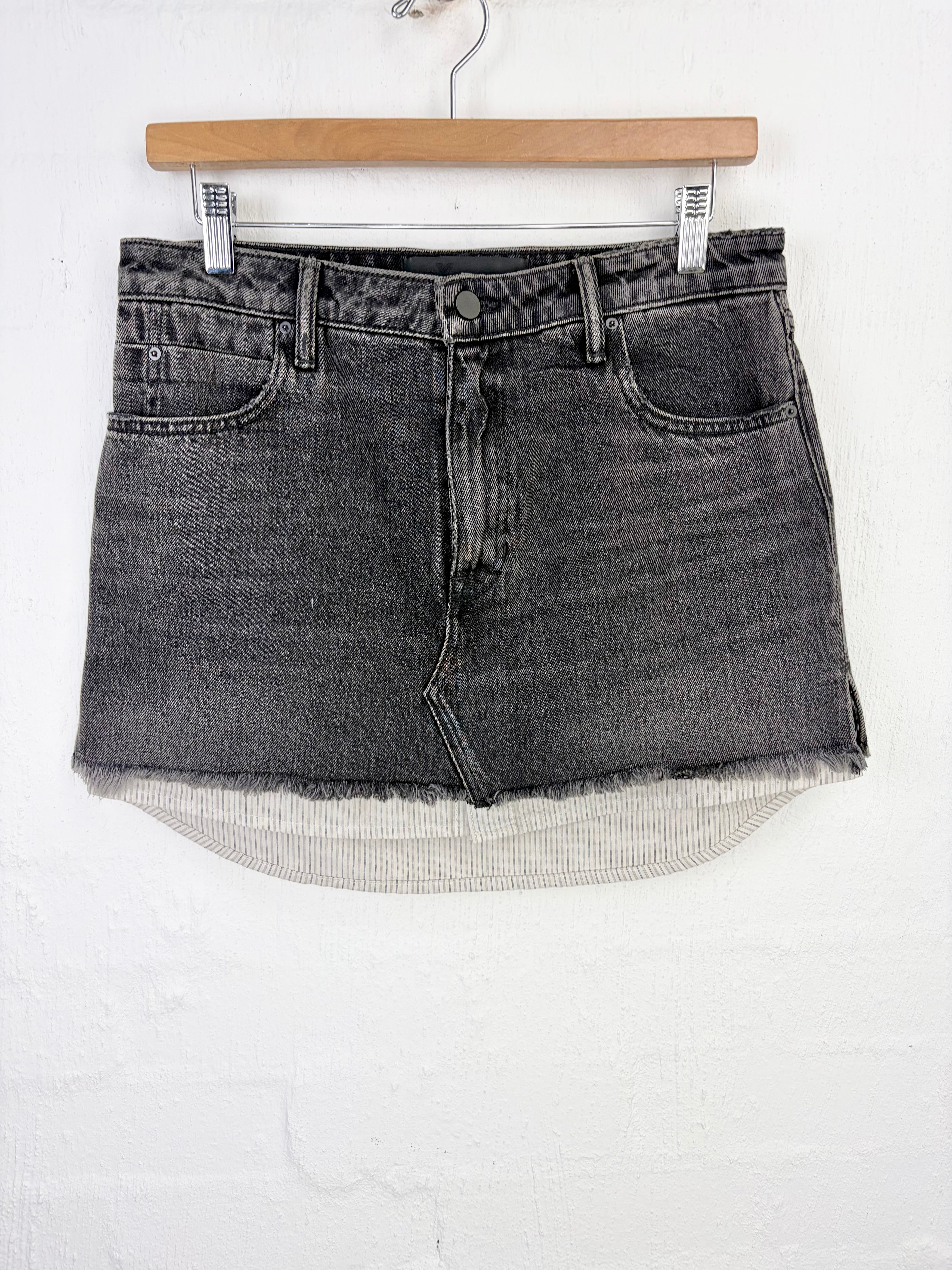 Alexander Wang Denim Mini Skirt with Peep Lining - AU6