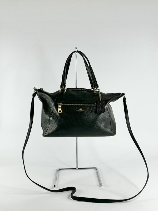 Coach Black Grained Leather Bag