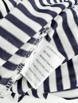 Max Mara White & Blue Striped Sheer Stretchy Skivvy - AU10
