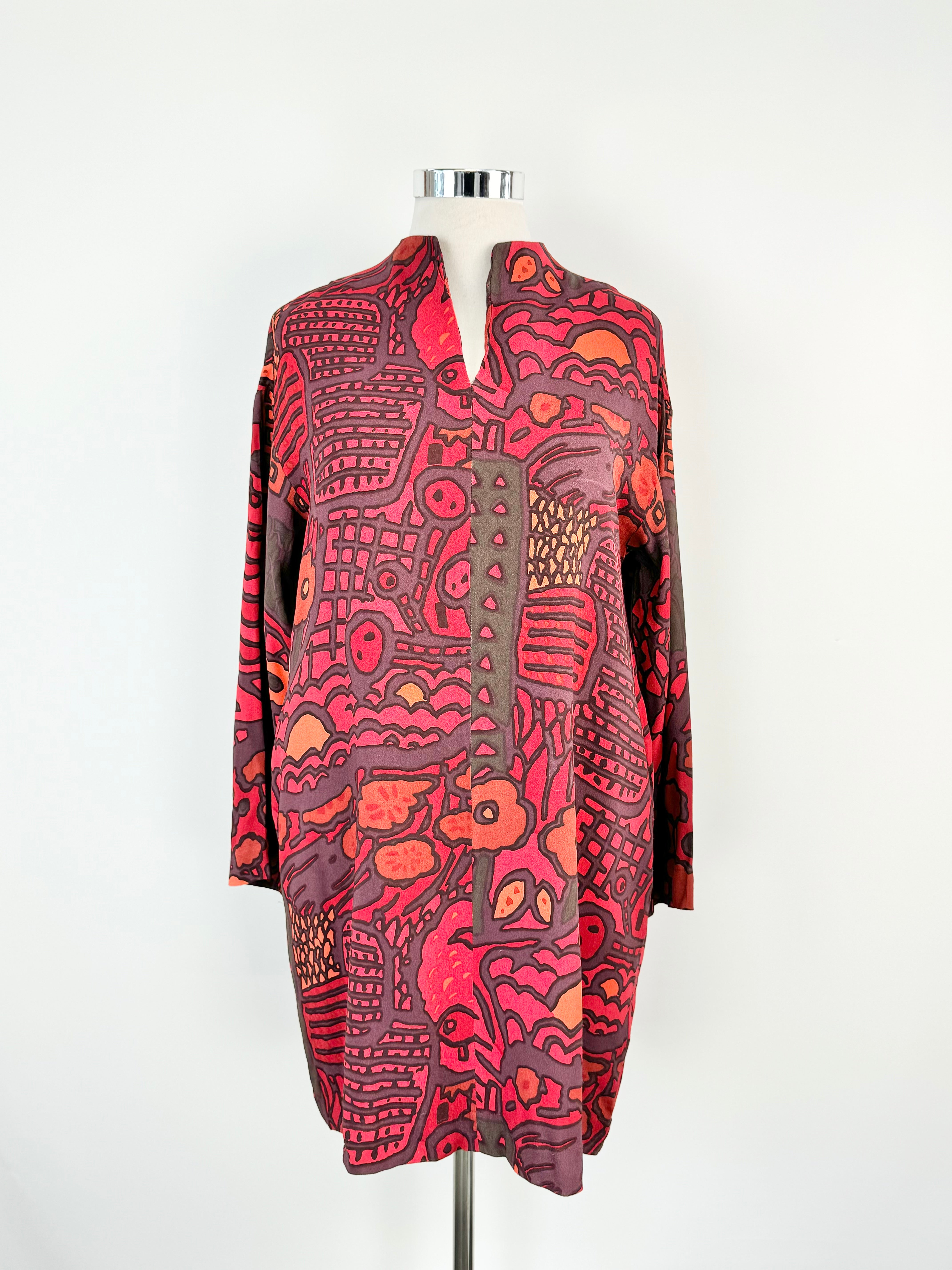Marimekko 'Titti Mekko' Deep Red Shift Dress - AU10/12