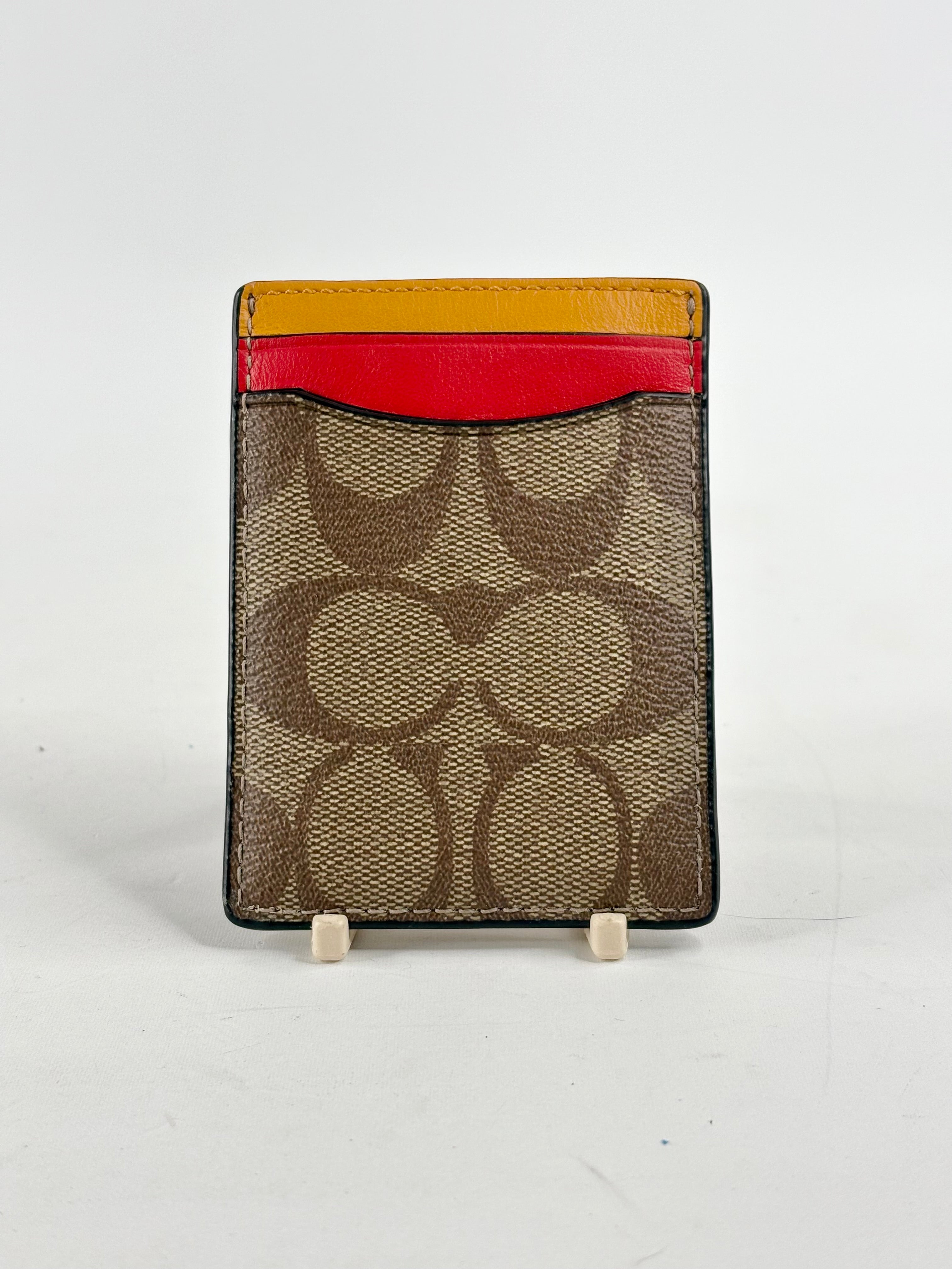Coach Colour-Blocked 3 in 1 Card Case & Money Clip