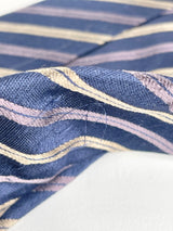 Giorgio Armani Navy Blue Silk Striped Tie