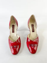 Vintage Red Stilettos Contrast Stilettos - EU38
