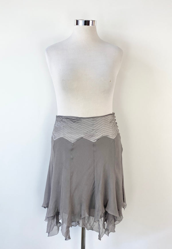 Alannah Hill Grey ‘Steal the Spotlight’ Silk Skirt NWT - AU12/14