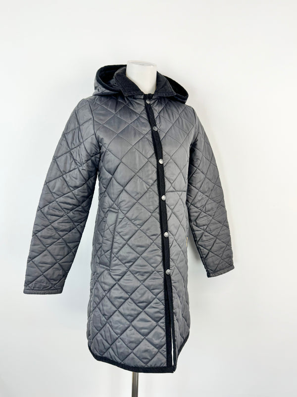Lavenham Grey Black Quilted Coat - AU8/10