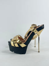 Kurt Geiger London Gold Leather Stilettos - EU37