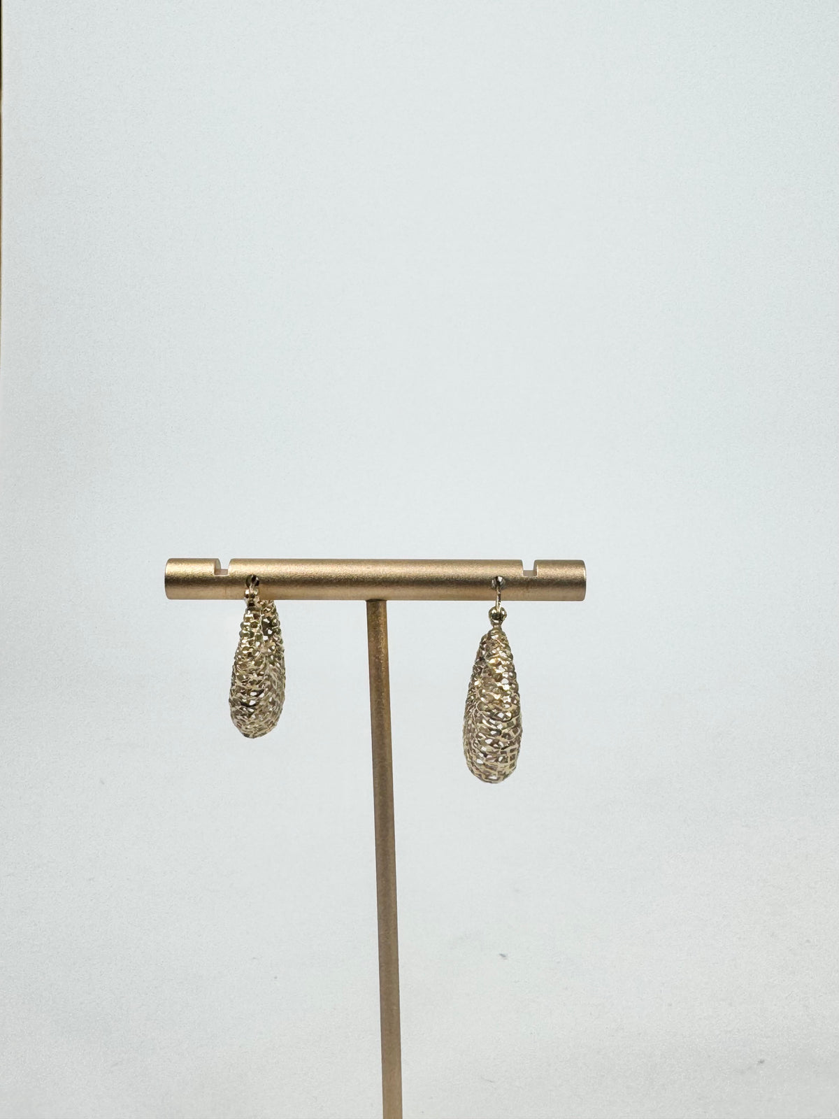 925 Silver Gold Toned Filigree Hoop Earrings