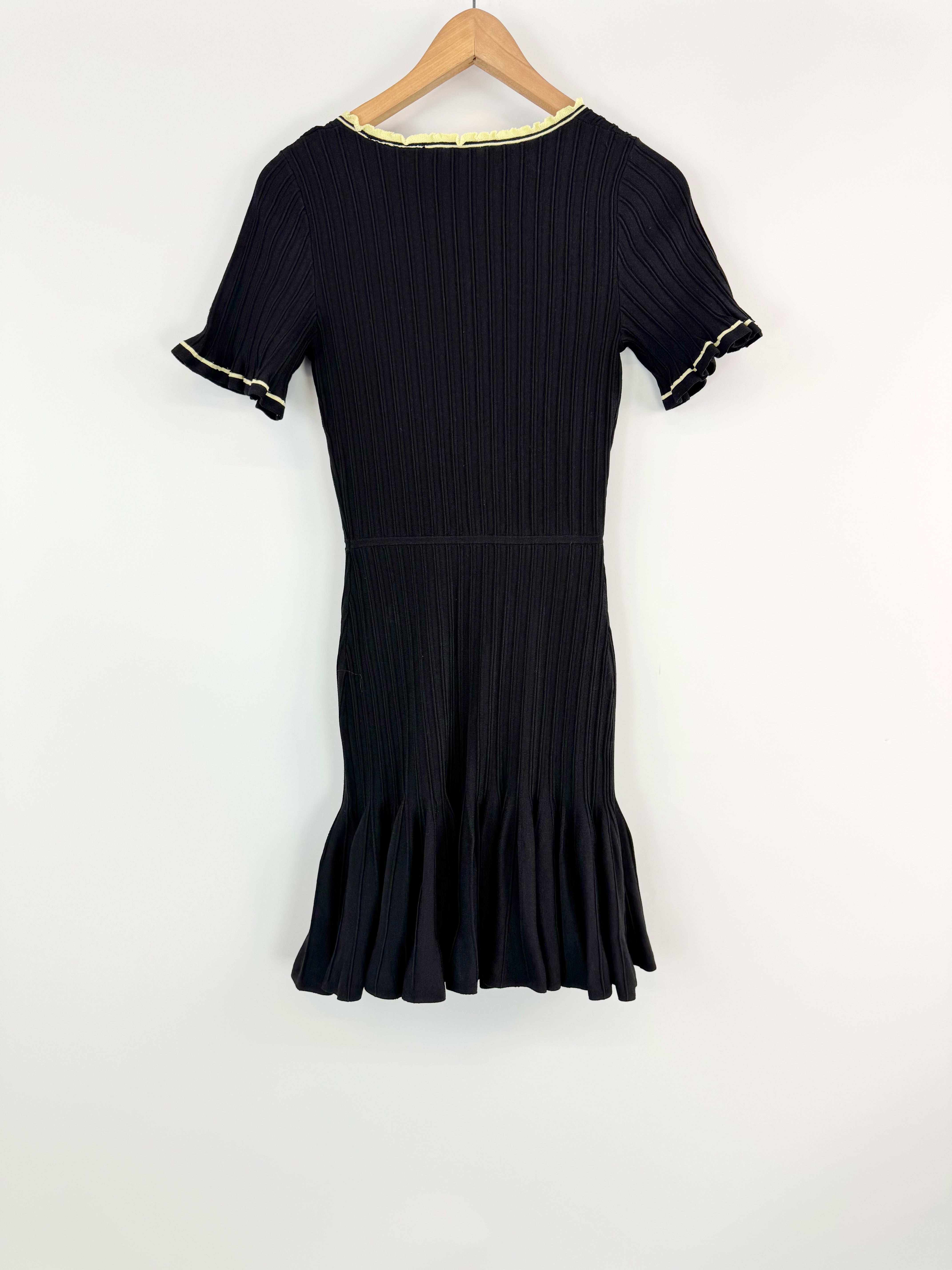 Sandro Black Flared Skirt Mini Dress - AU8