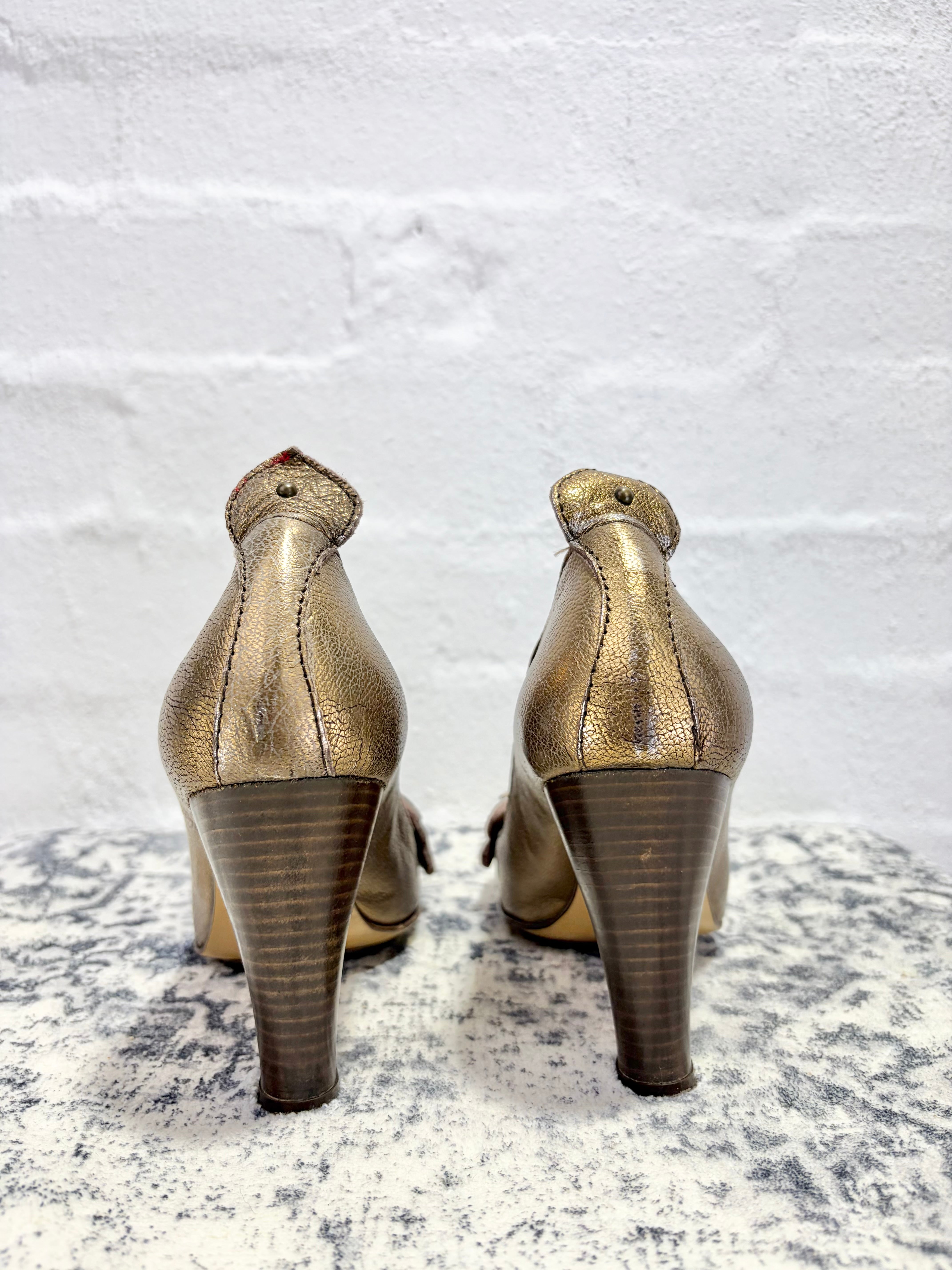 Milano Bronzed Leather Pump - EU39