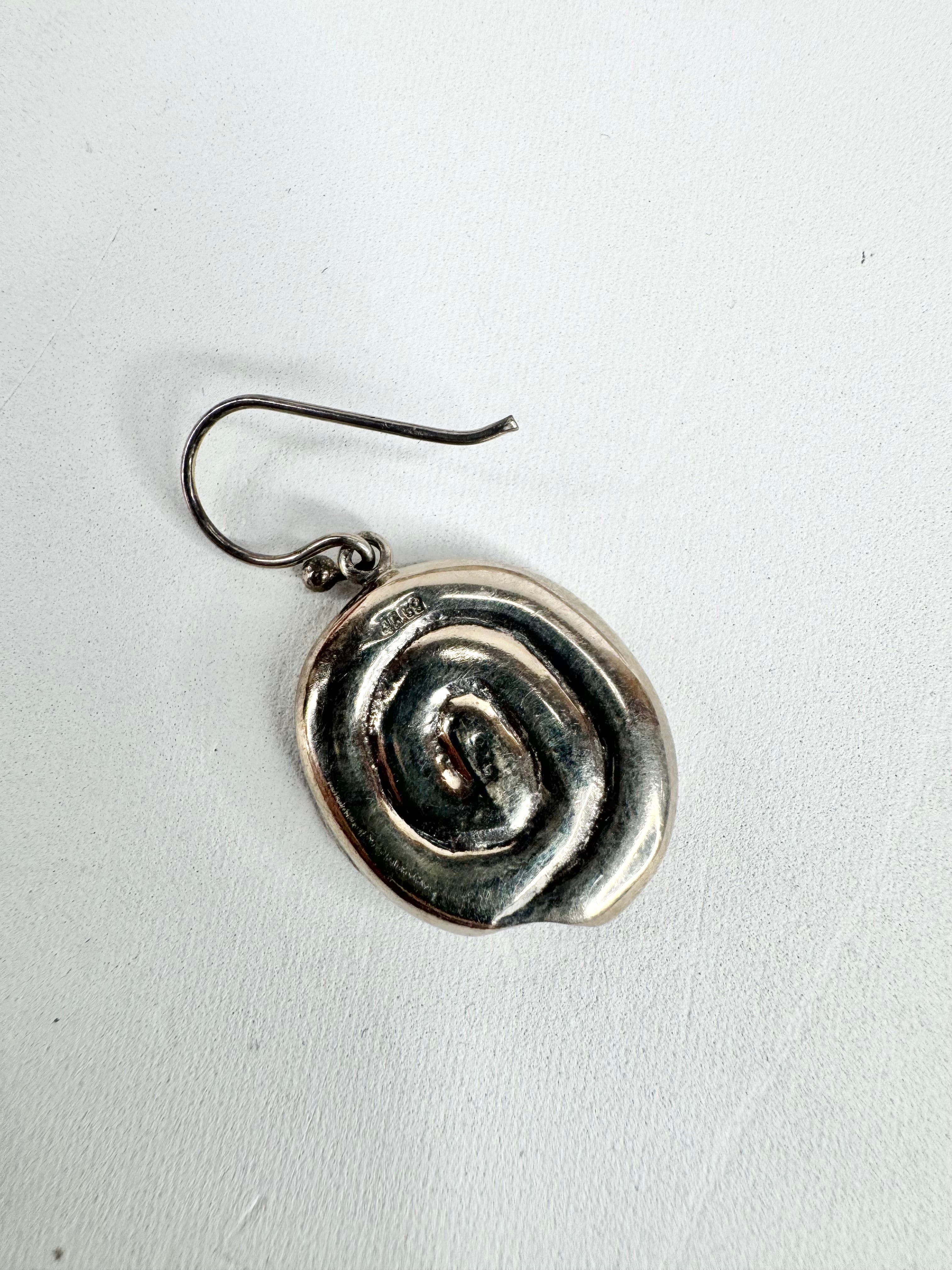 Vintage Silver Swirl Drop Earrings