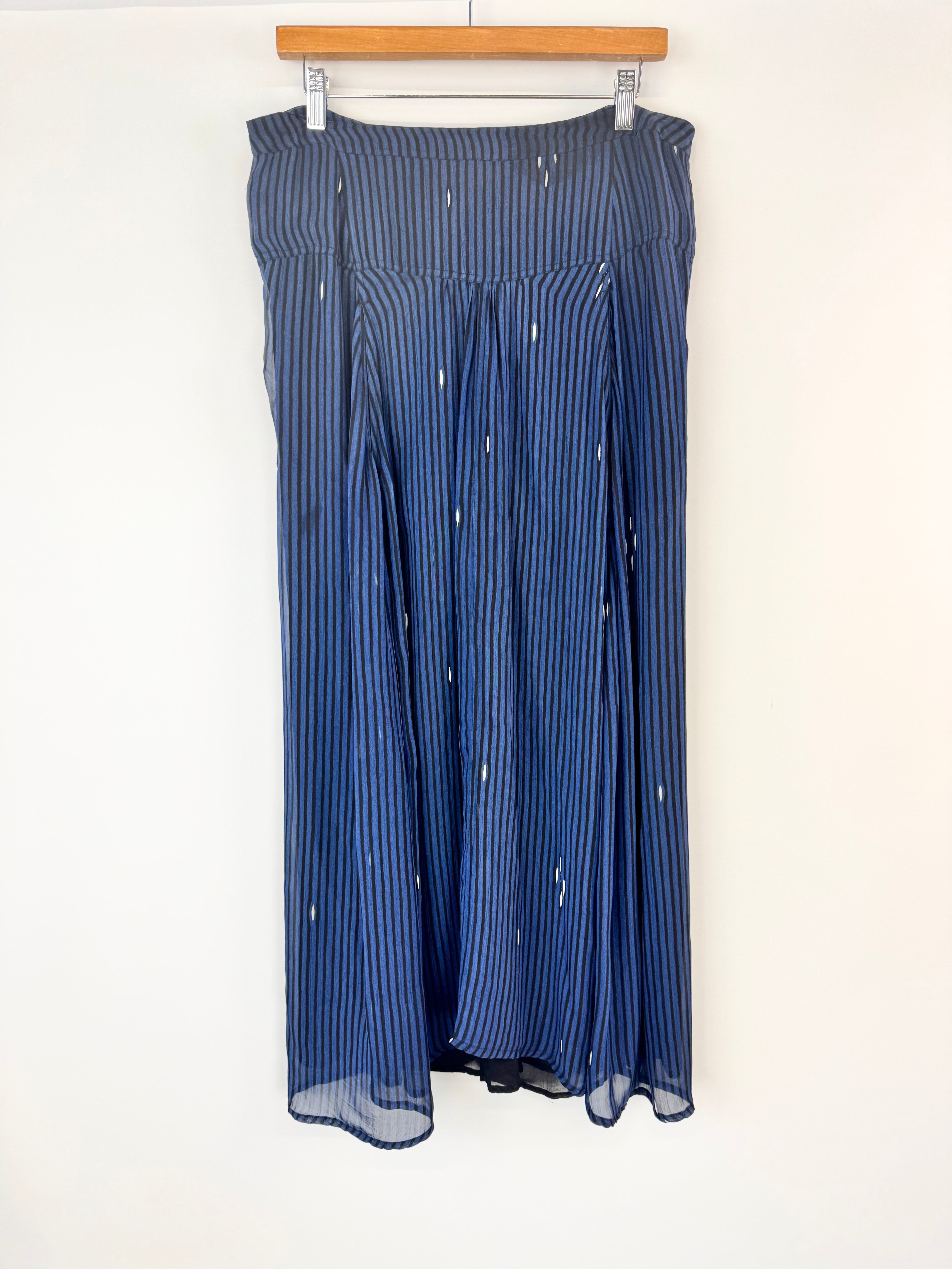 Isabel Marant Étoile Blue & Black Striped Semi Sheer Skirt - AU10