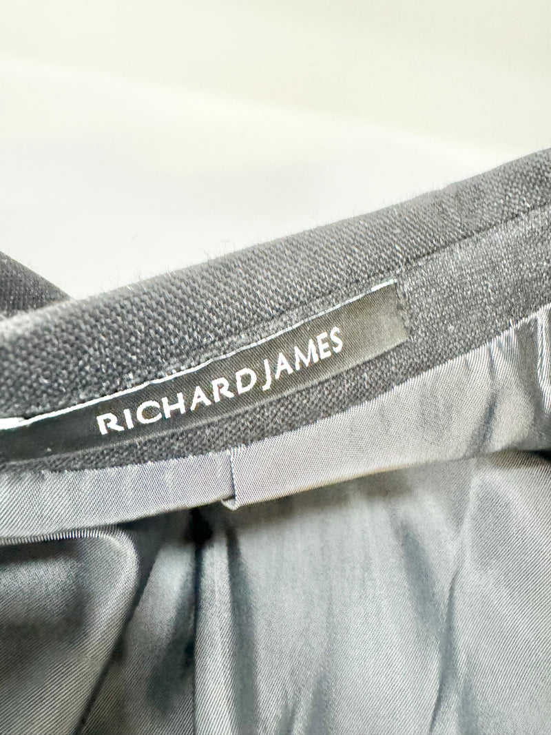 Richard James Savile Row Charcoal Grey & White 2 Pce Suit - 44R