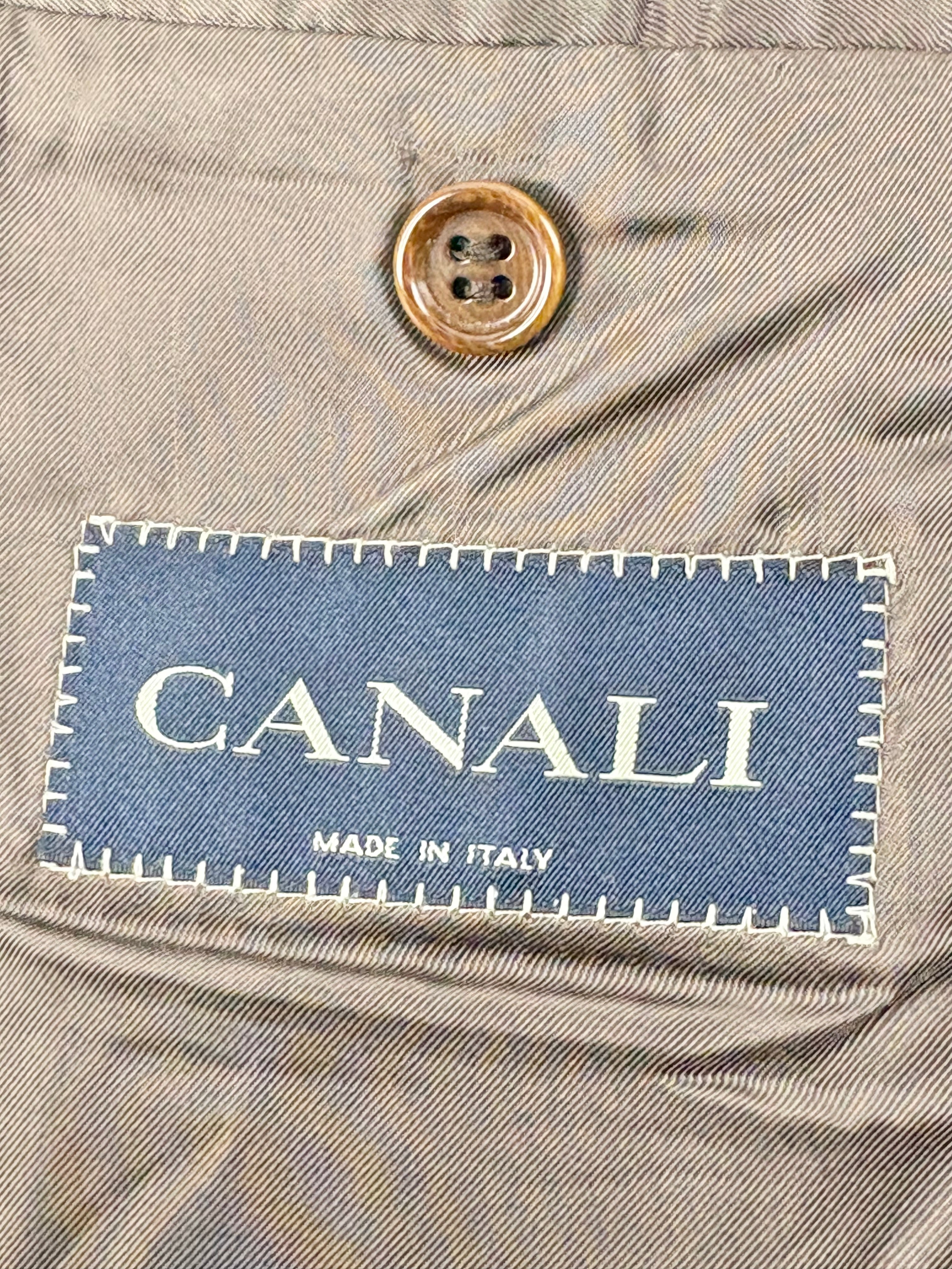 Canali Umber Striped Wool Blazer - 48R