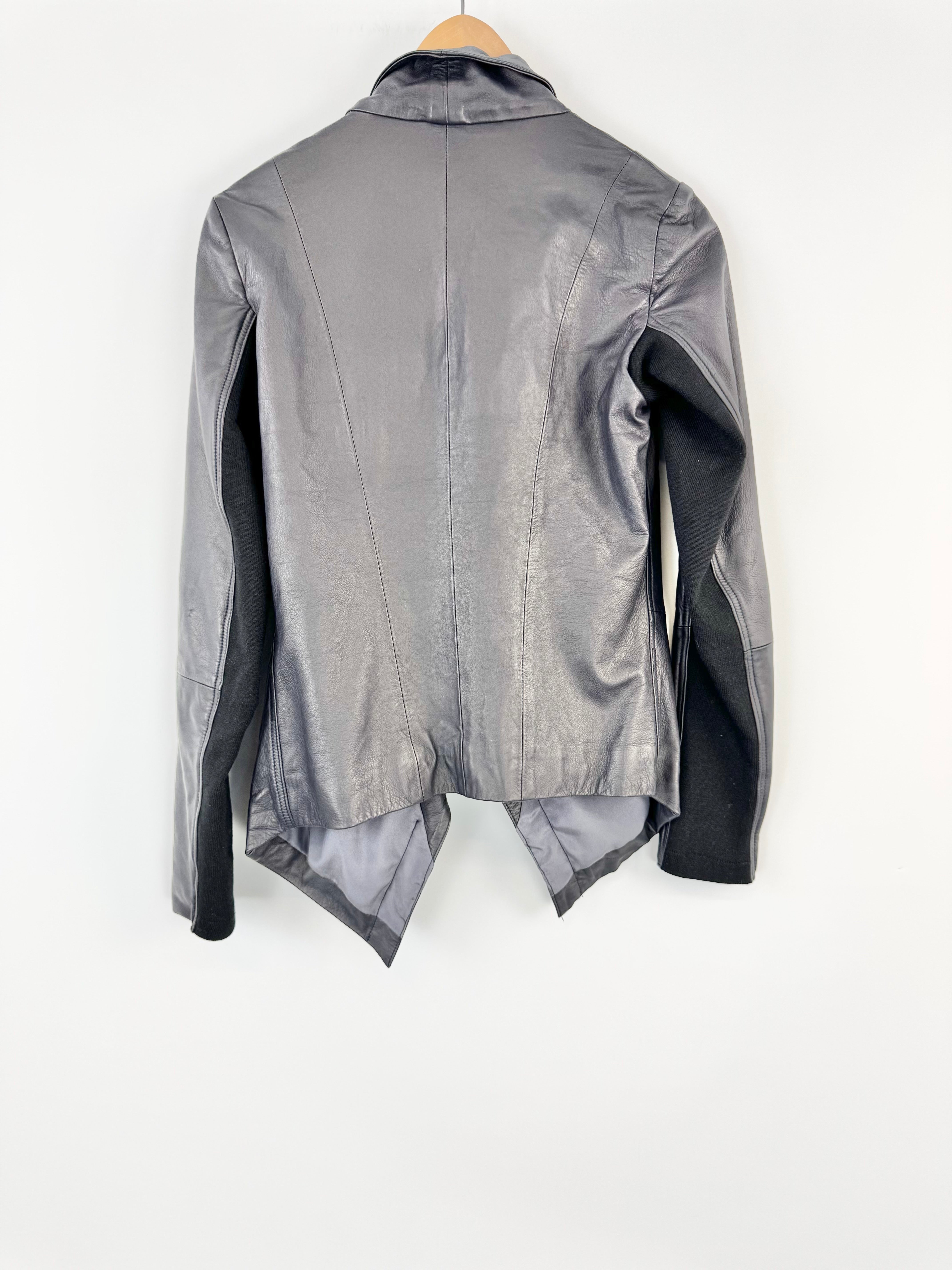 2nd Skin Black Leather Fitted Jacket - AU8
