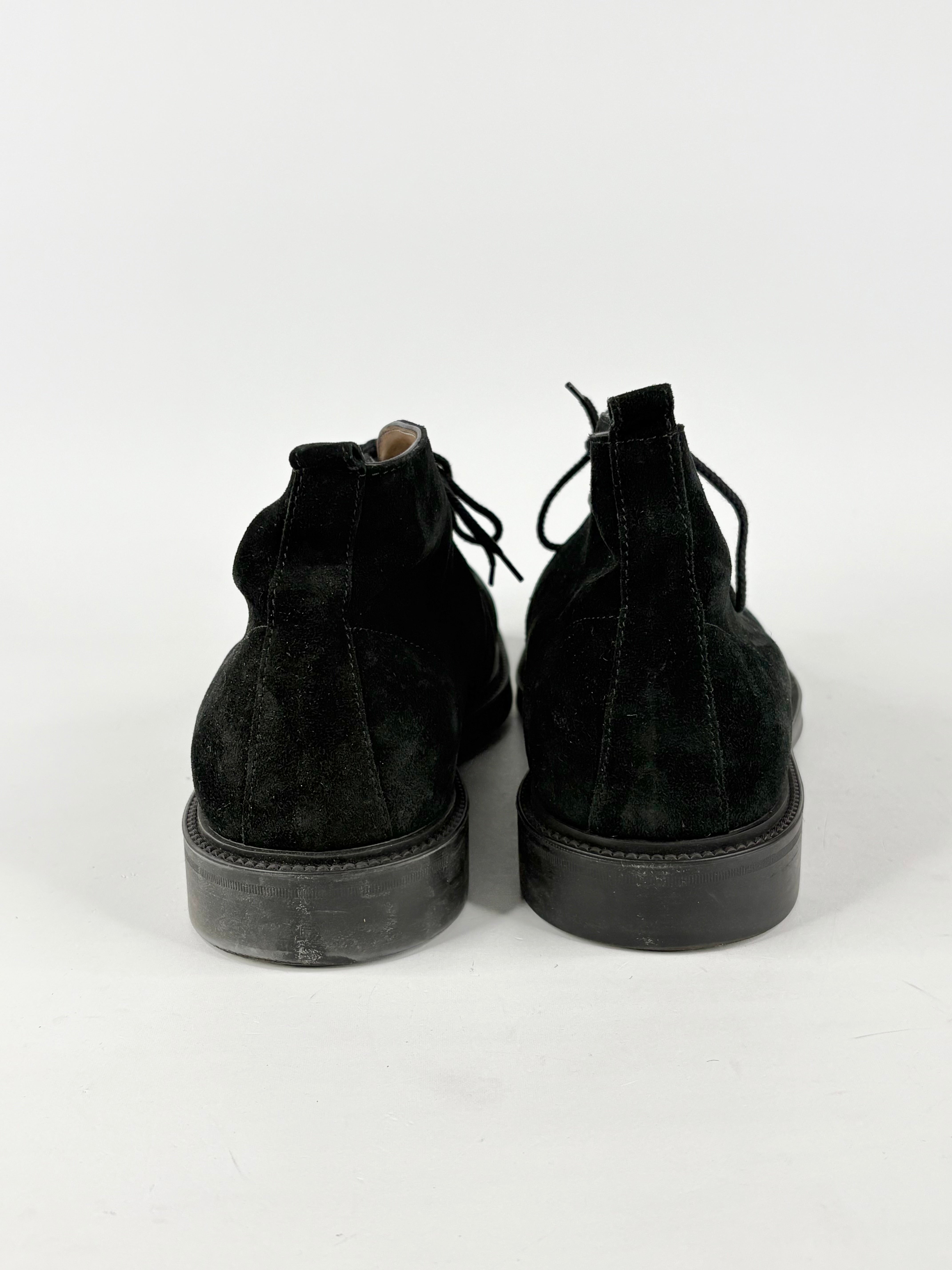 Calpierre Napoli Black Suede Lace-Up Ankle Boots - EU42