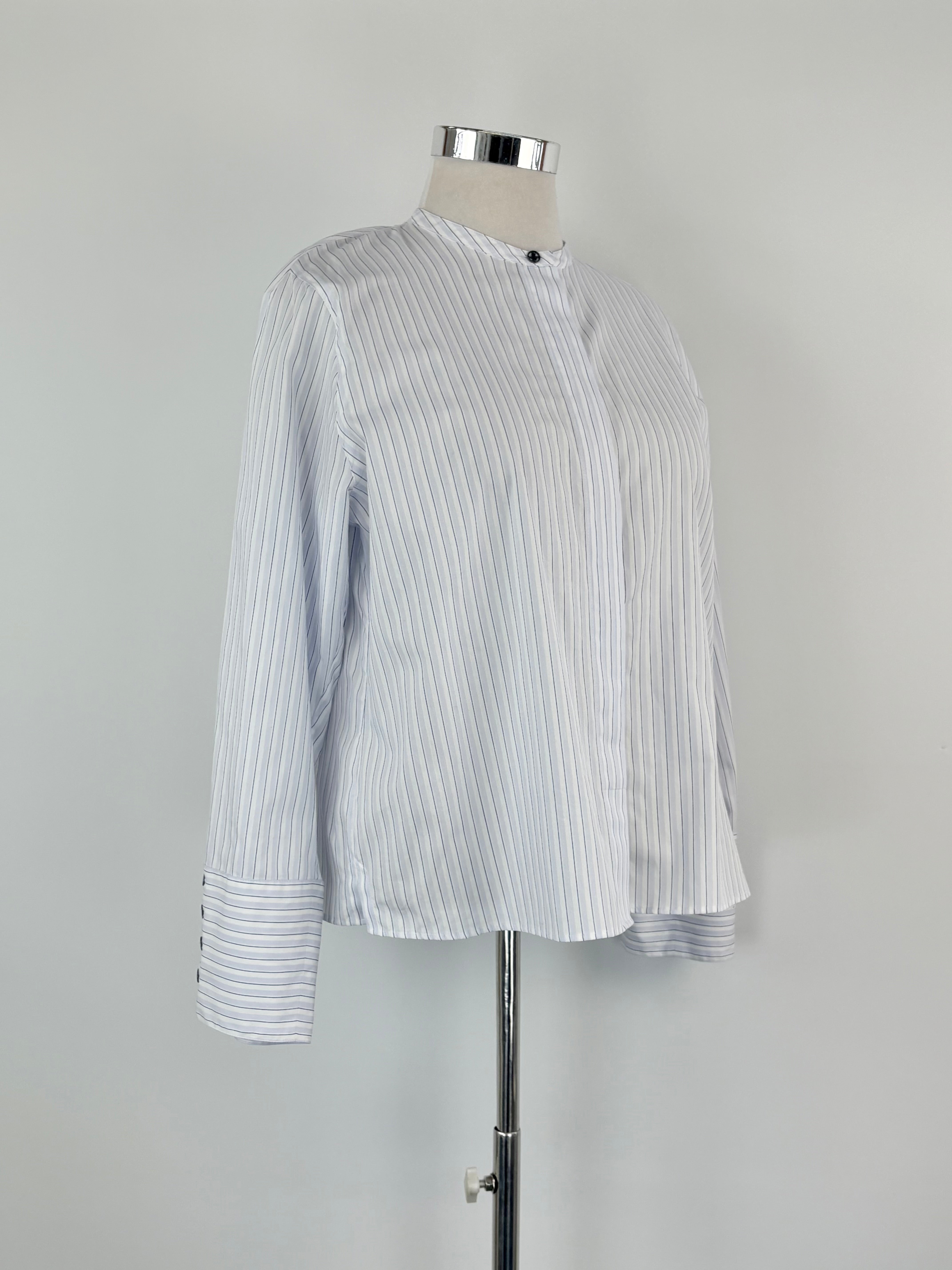 Bogner Blue & White Striped Cotton Blouse - AU12/14