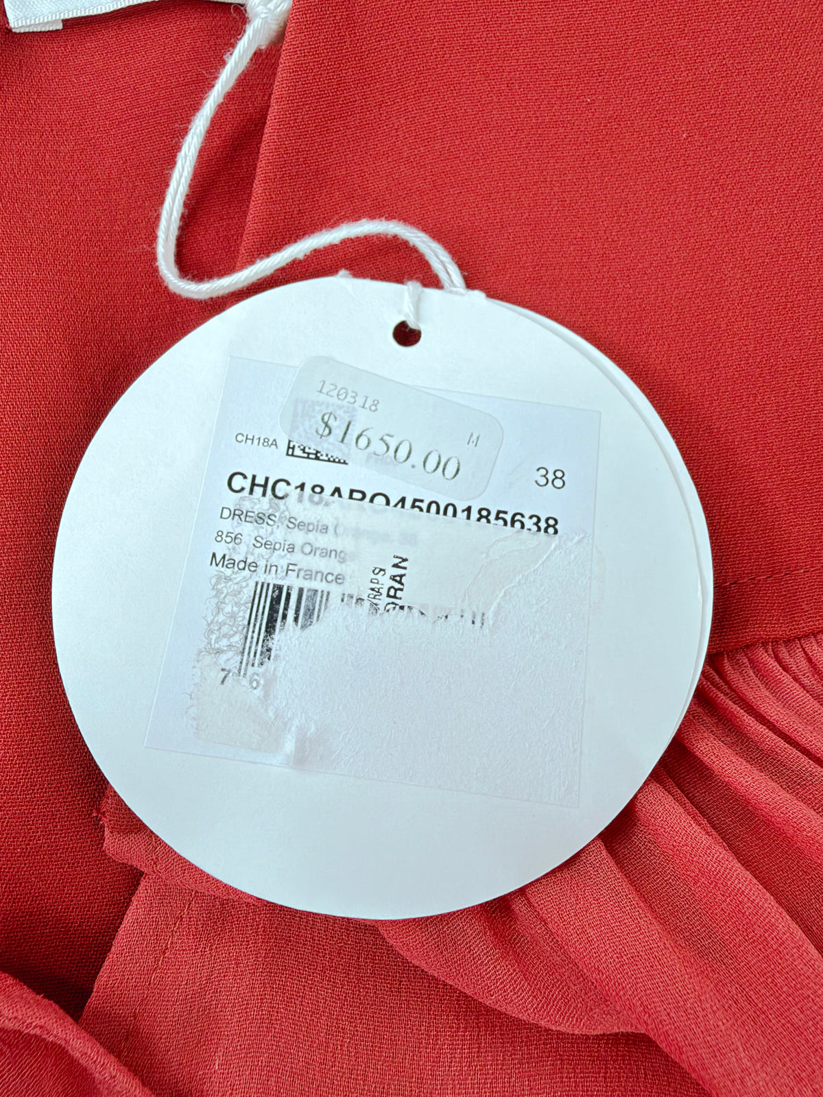 Chloé Sepia Orange Romantic Belted Crepe Dress NWT - AU10
