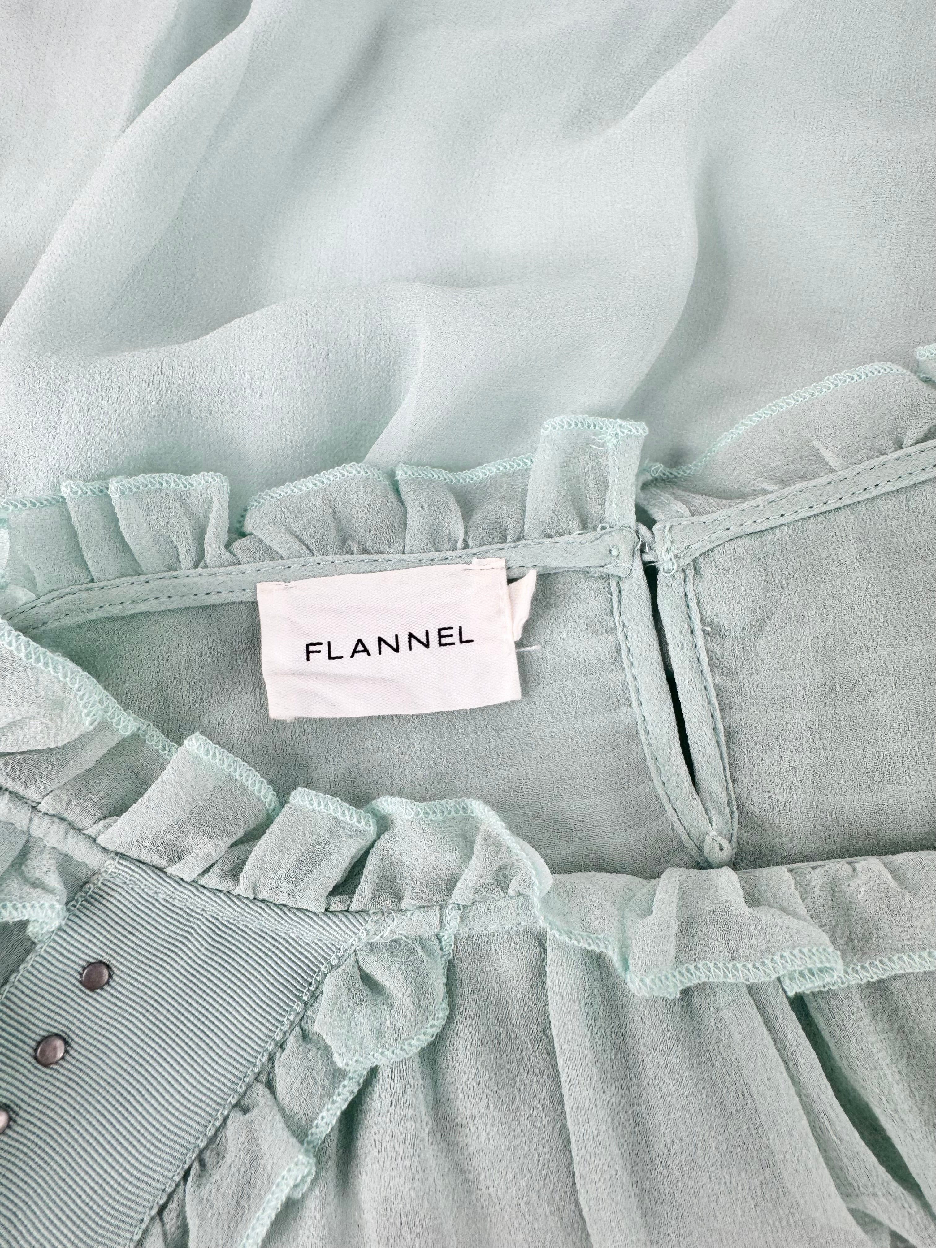 Flannel Aqua Silk Top - AU10/12