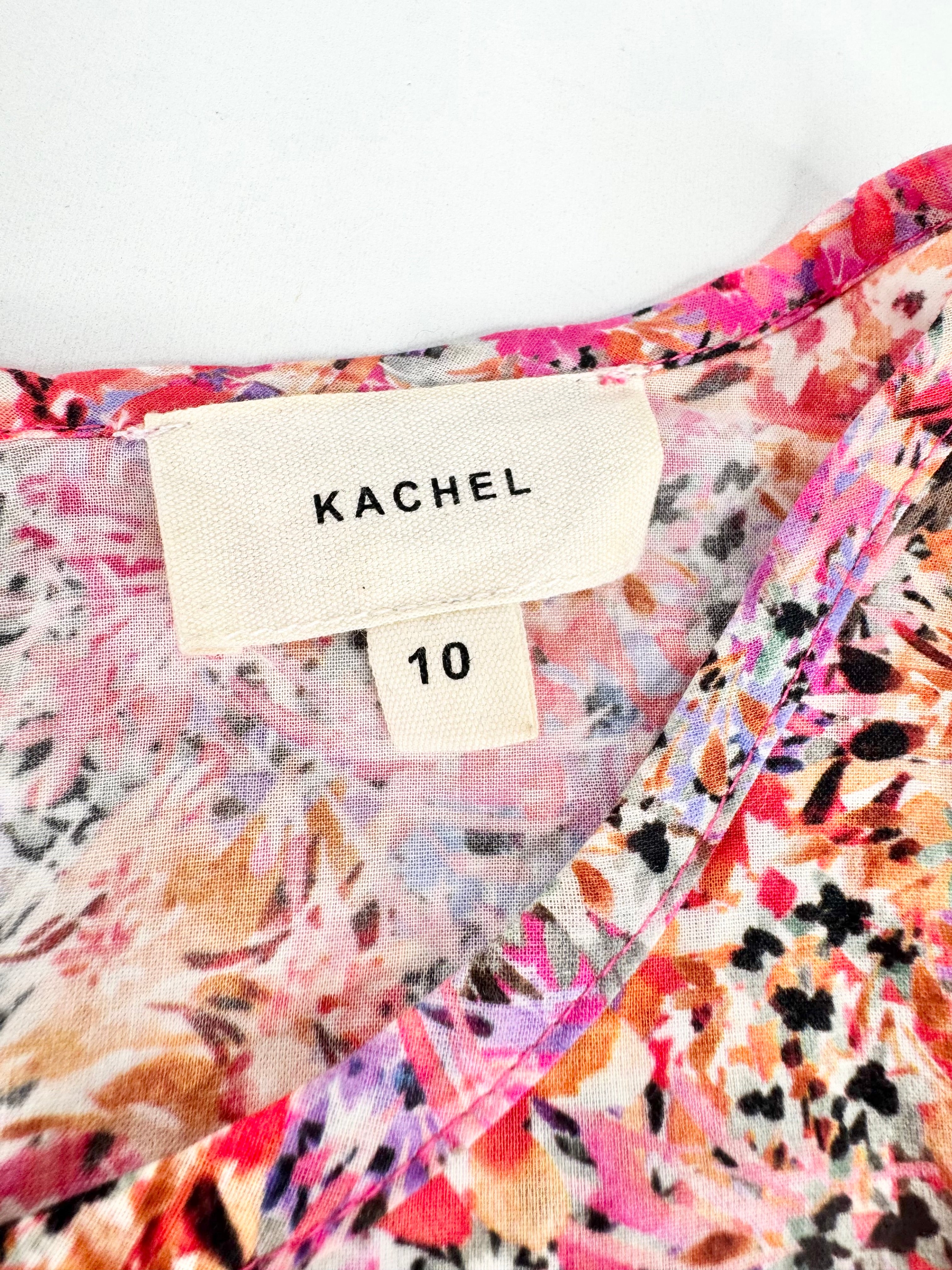 Kachel Pink Floral Shirred Bust Dress - AU10
