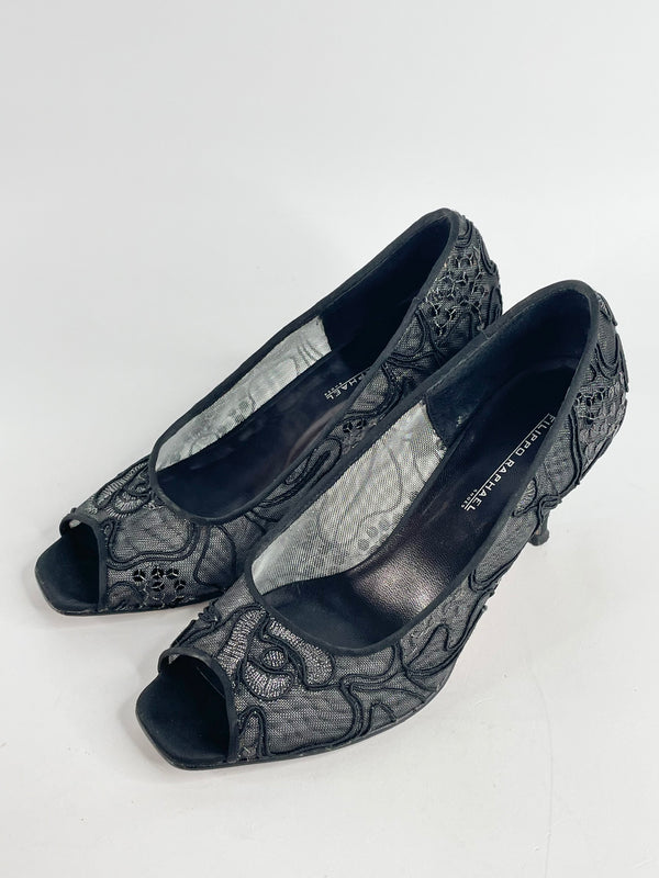 Filippo Raphael Black Lace Mesh 'Moonlight' Pumps - EU38