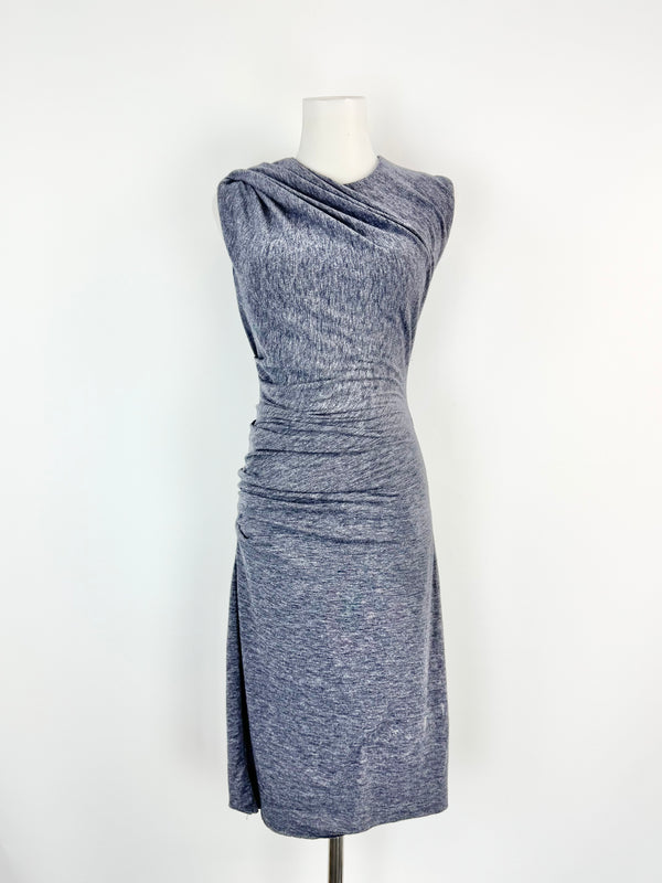 T by Alexander Wang Stone Blue Midi Dress - AU8/10