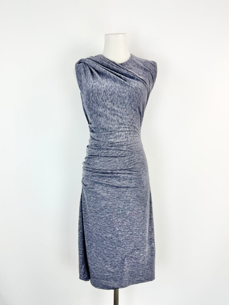 T by Alexander Wang Stone Blue Midi Dress - AU8/10
