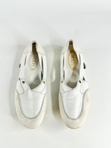 Tod’s White Leather & Suede Slip Ons - EU41