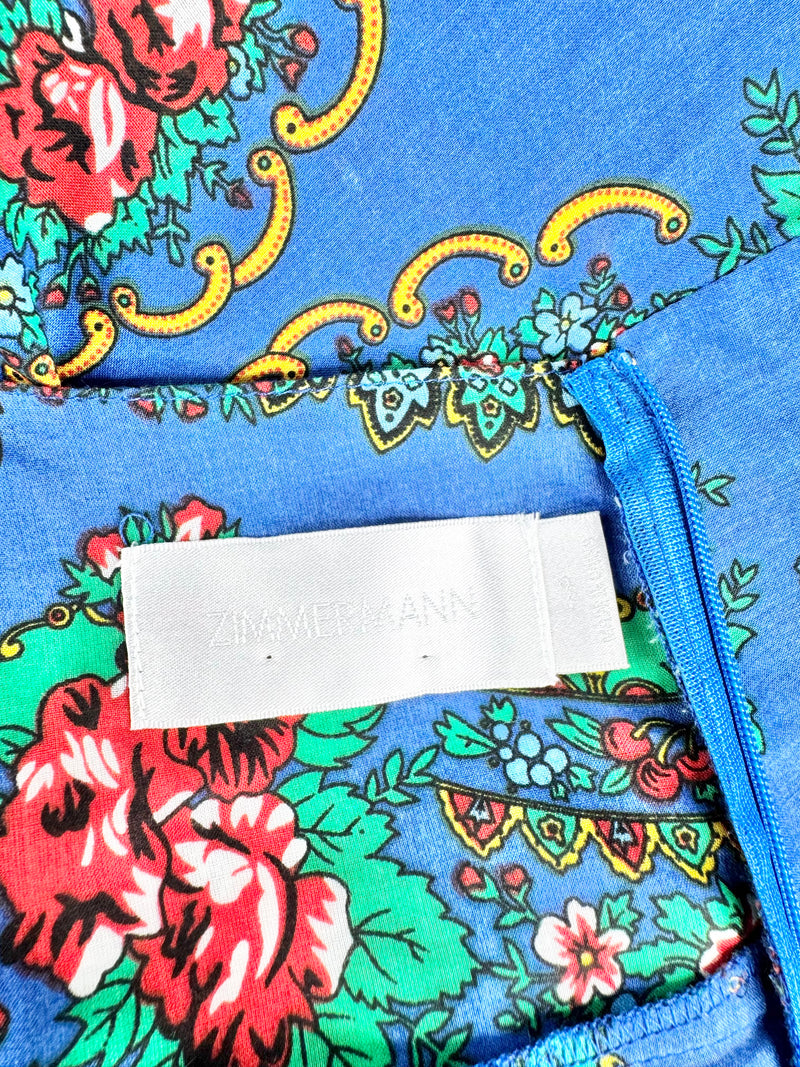 Zimmermann Electric Blue Floral Summer Dress - AU8