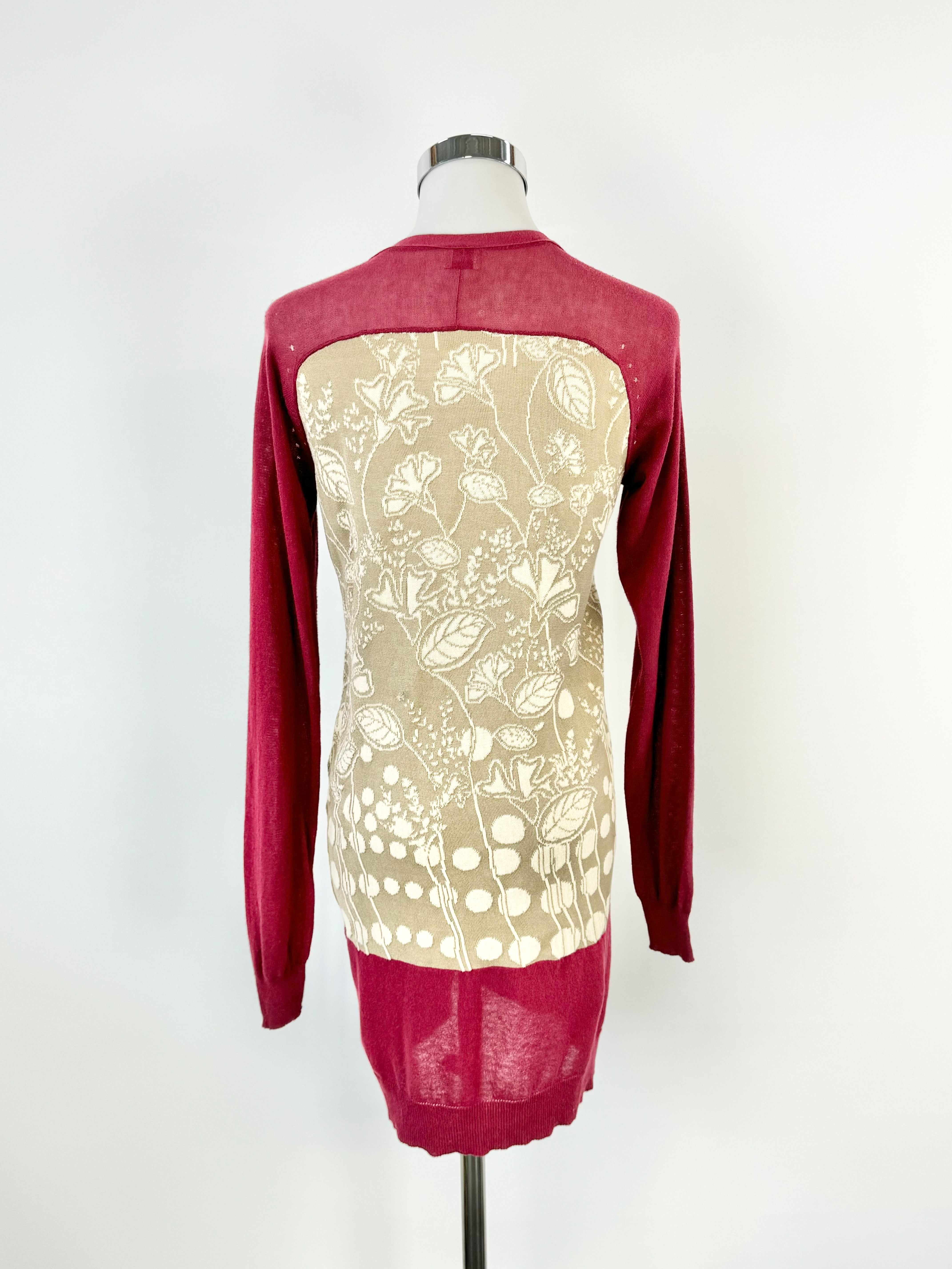 Kenzo Magenta & Taupe Contrast Cardigan - AU10