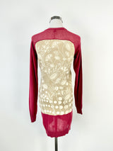 Kenzo Magenta & Taupe Contrast Cardigan - AU10