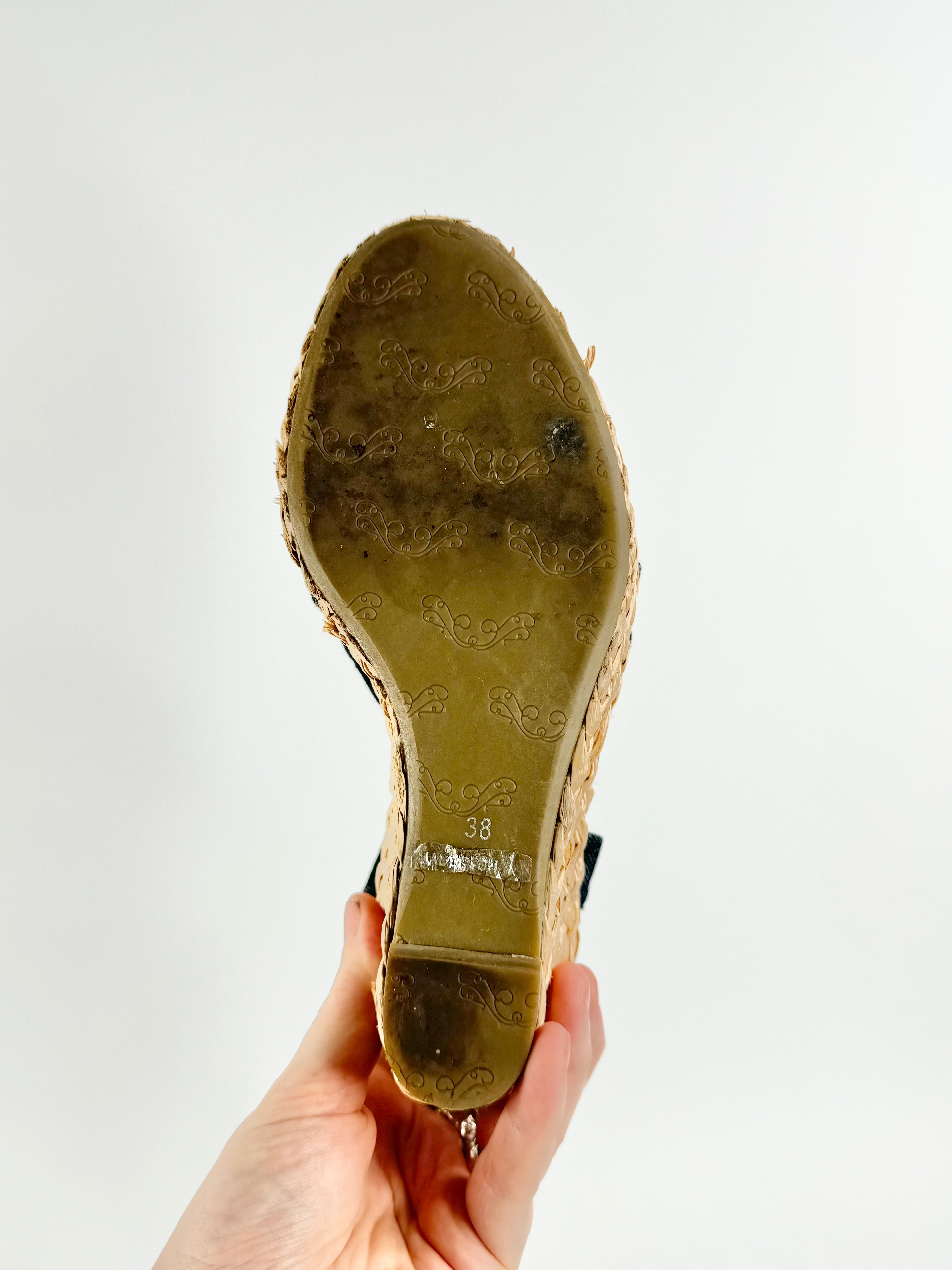 Sambag Denim Espadrille Wedges - EU38