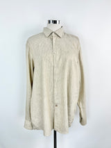 Boss Responsible Wheat & White Linen Striped Shirt - XXL