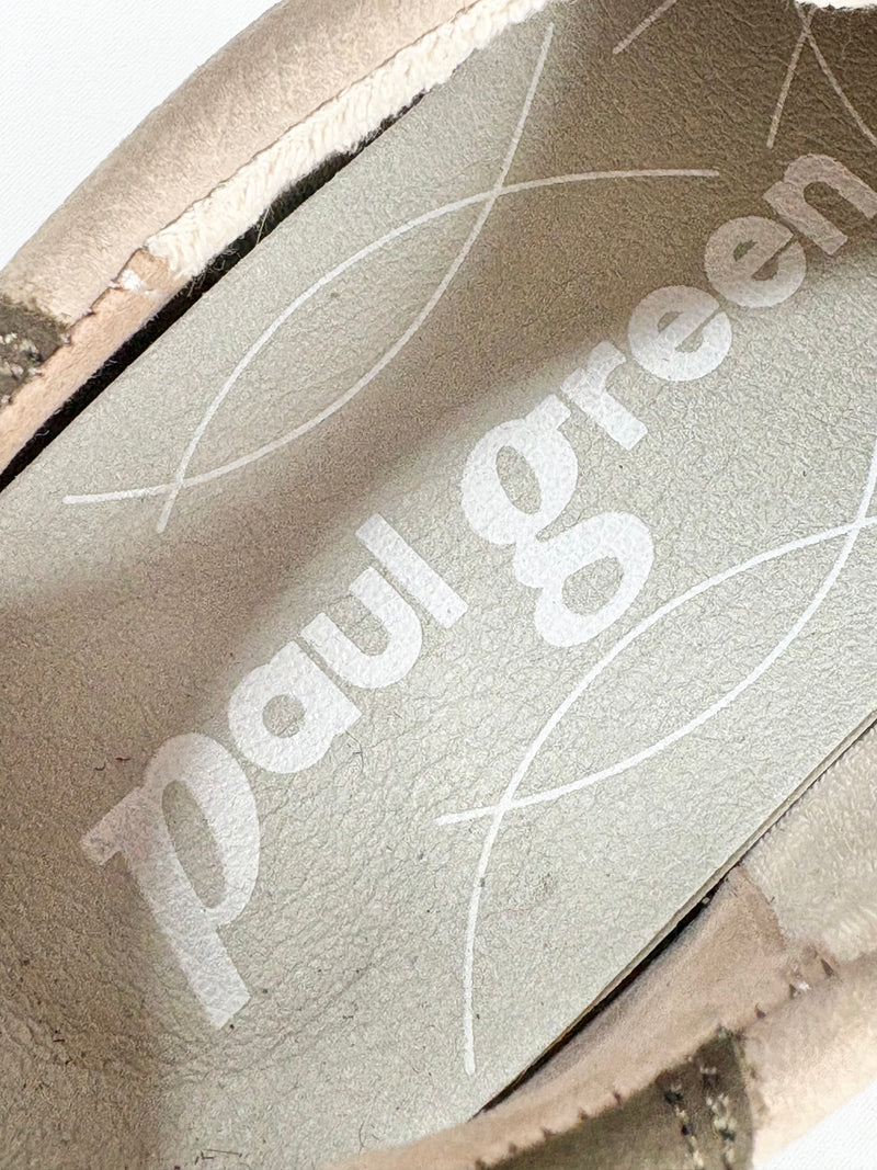Paul Green Tan Suede & Animal-Print Sneakers - EU42