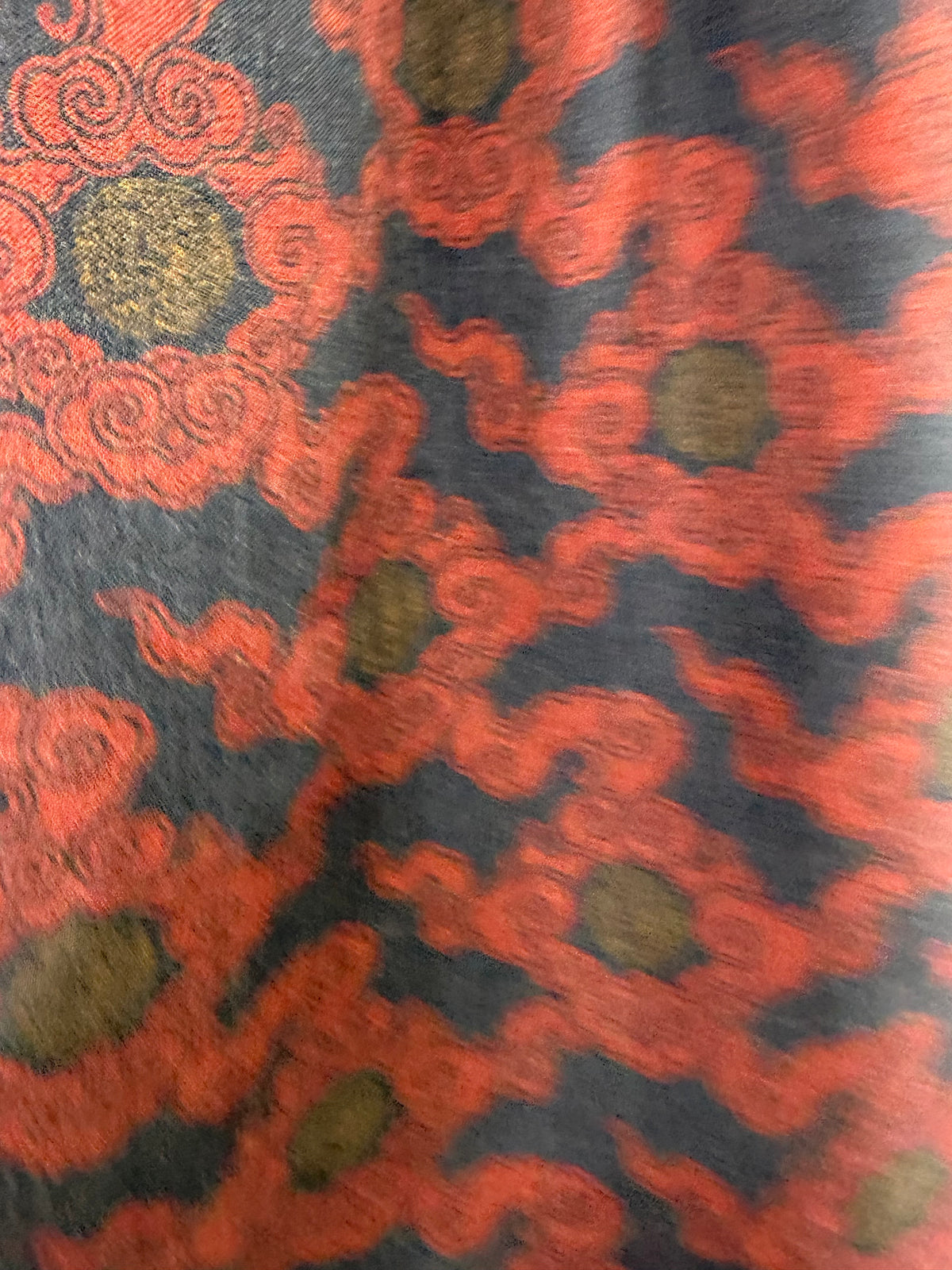 Dries van Noten Red & Navy Patterned Wool Skirt - AU8/10