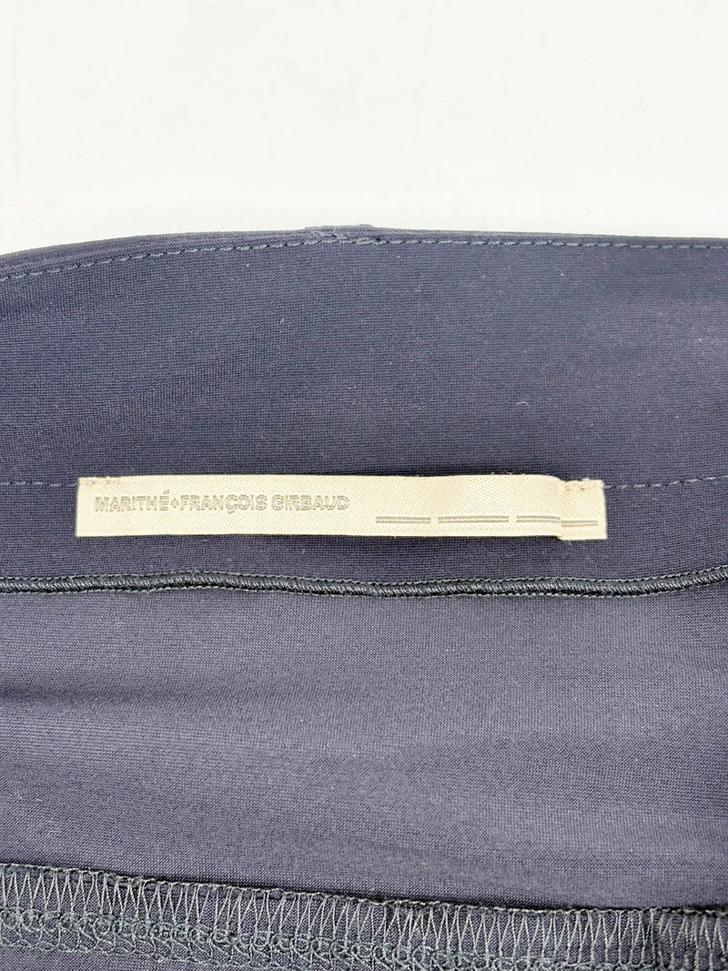 Marithé + François Girbaud Navy Blue Folded Pleat Maxi Skirt - AU14