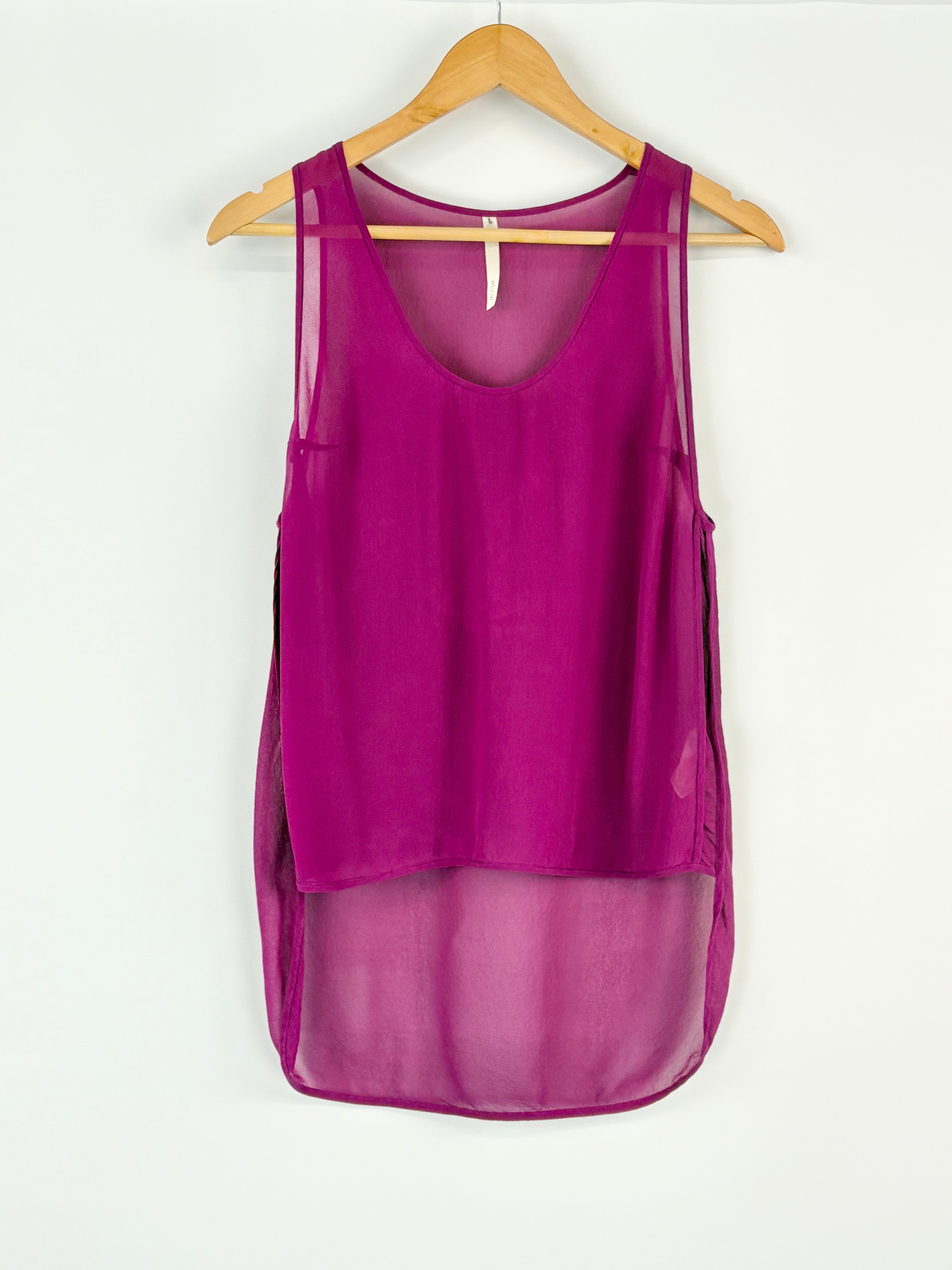 Willow Deep Fuchsia Sheer Silk Top - AU6