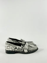 Sol Sana Snakeskin Studded Loafers - EU38