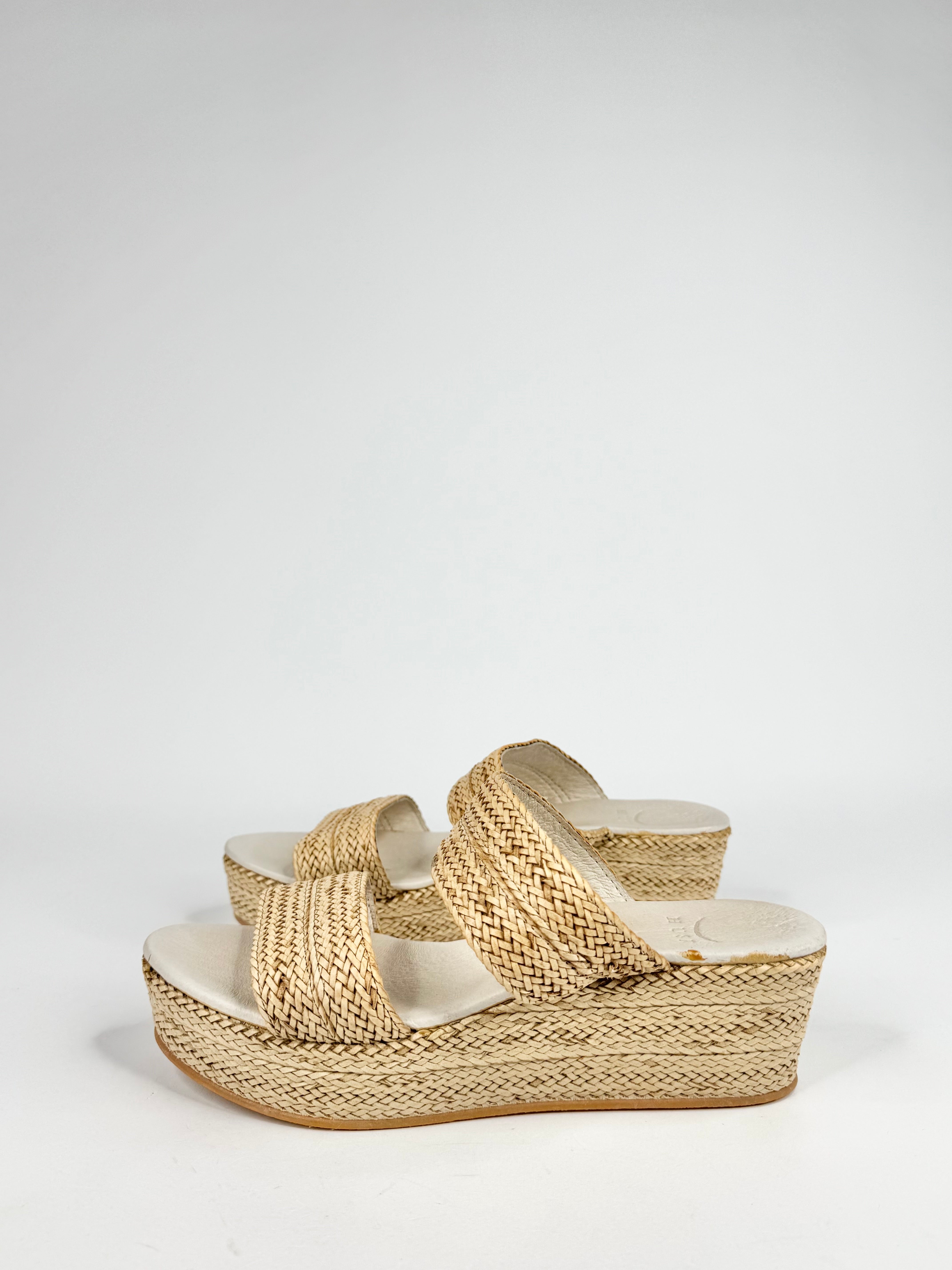 Husk Woven Platform Wedges - EU38