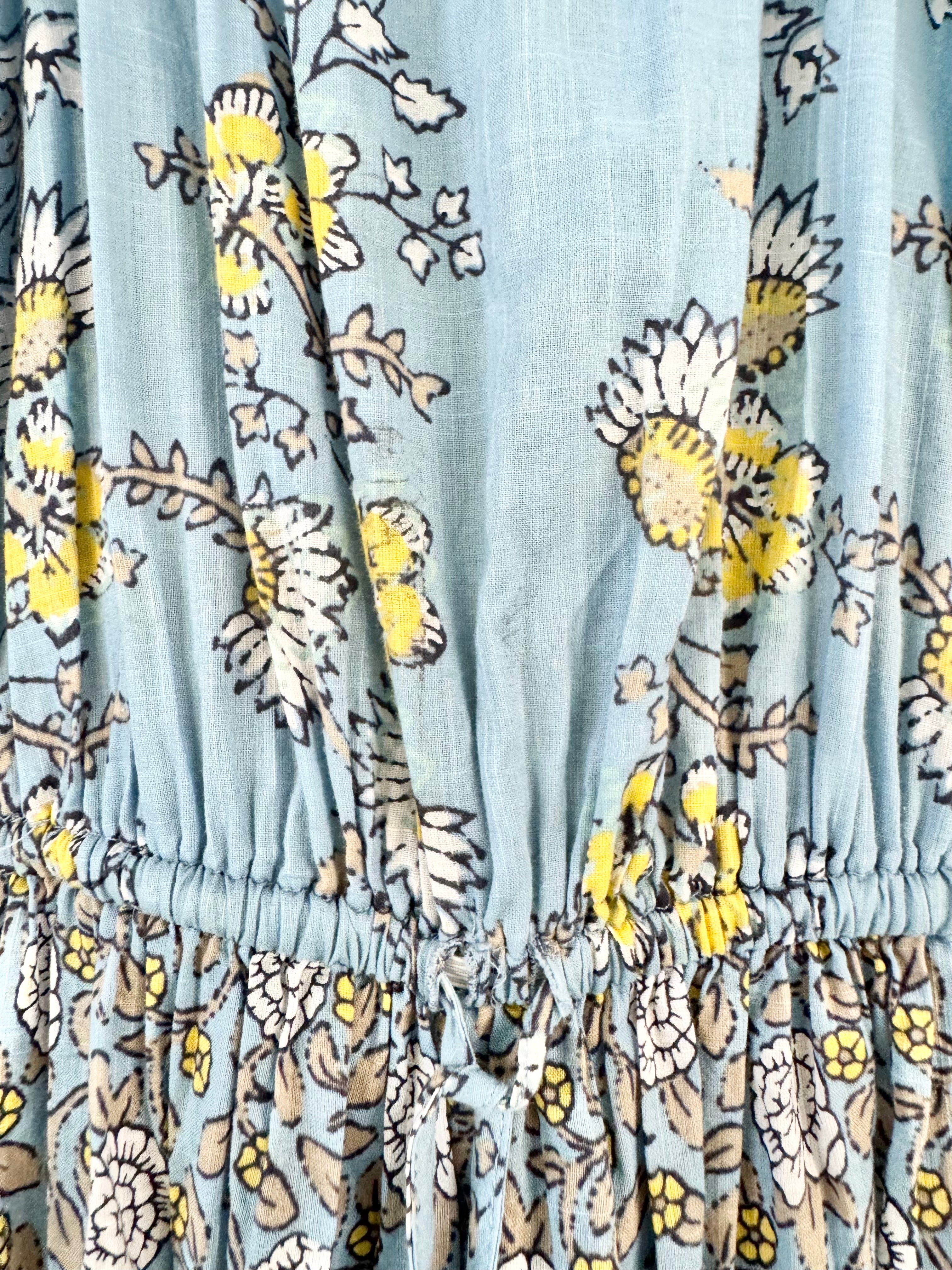 Zimmermann Kids Blue Patterned Cotton Dress - 10