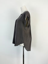 Lee Mathews Slate Grey Silk Blouse - AU8