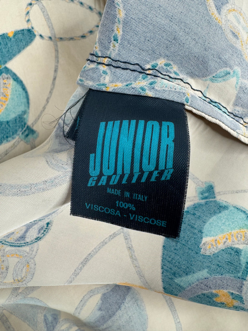 Vintage Junior Gautier Cream Button Up Blouse - AU8